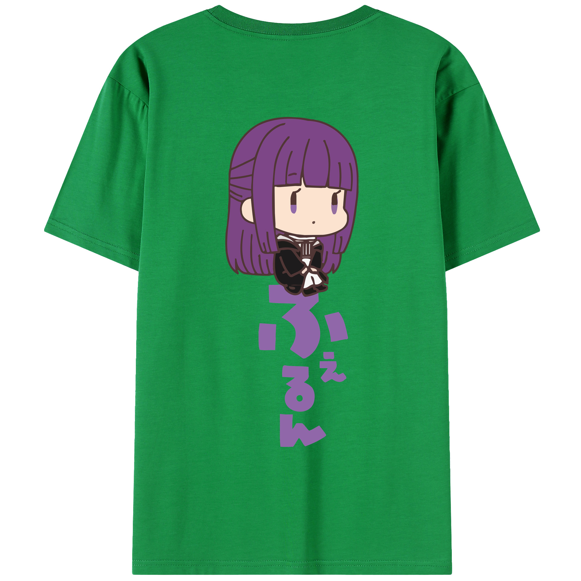 （画像用） 葬送のフリーレン Frieren 綿100％ メンズ半袖Tシャツ（バックプリント） 通気性