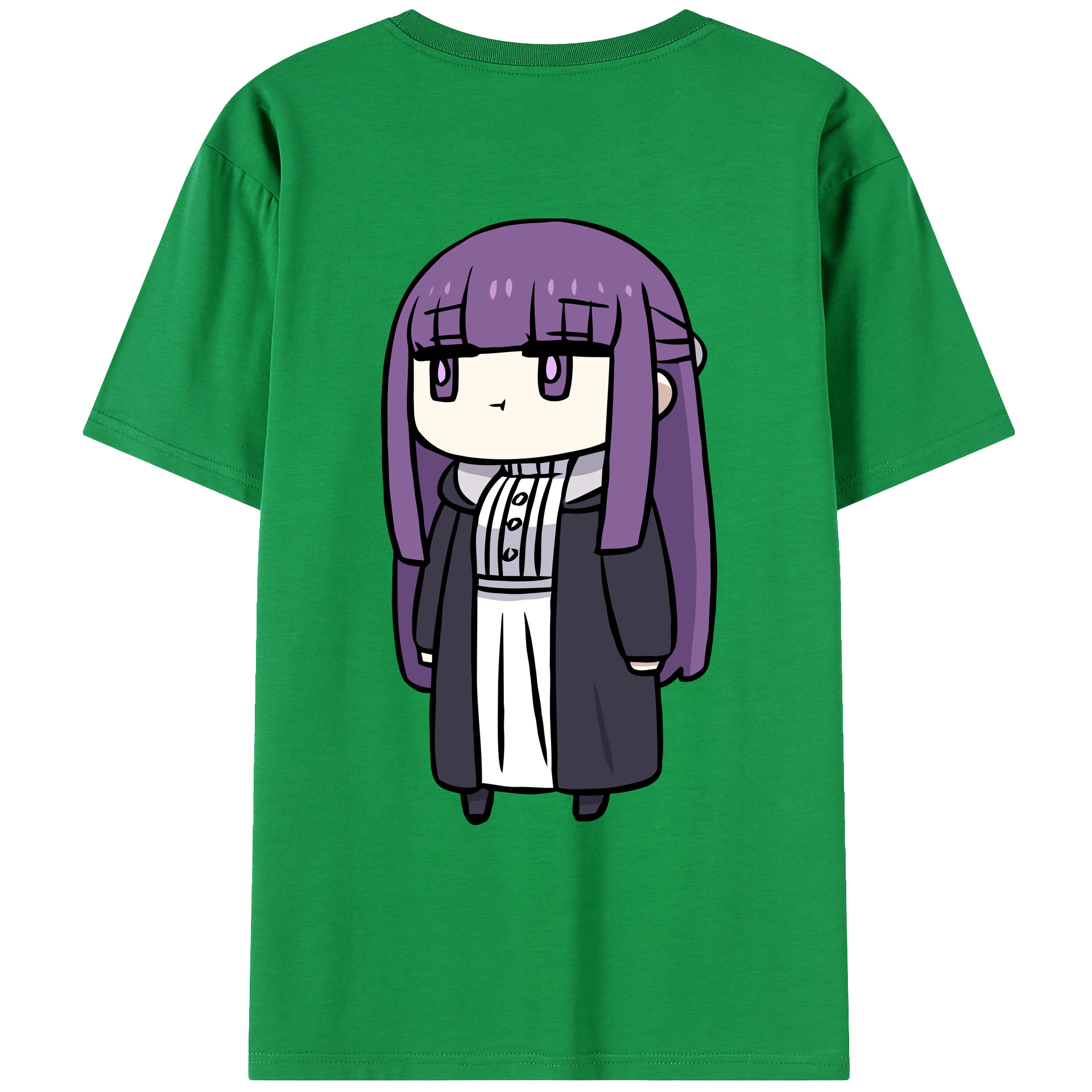 （画像用） 葬送のフリーレン Frieren 綿100％ メンズ半袖Tシャツ（バックプリント） 通気性