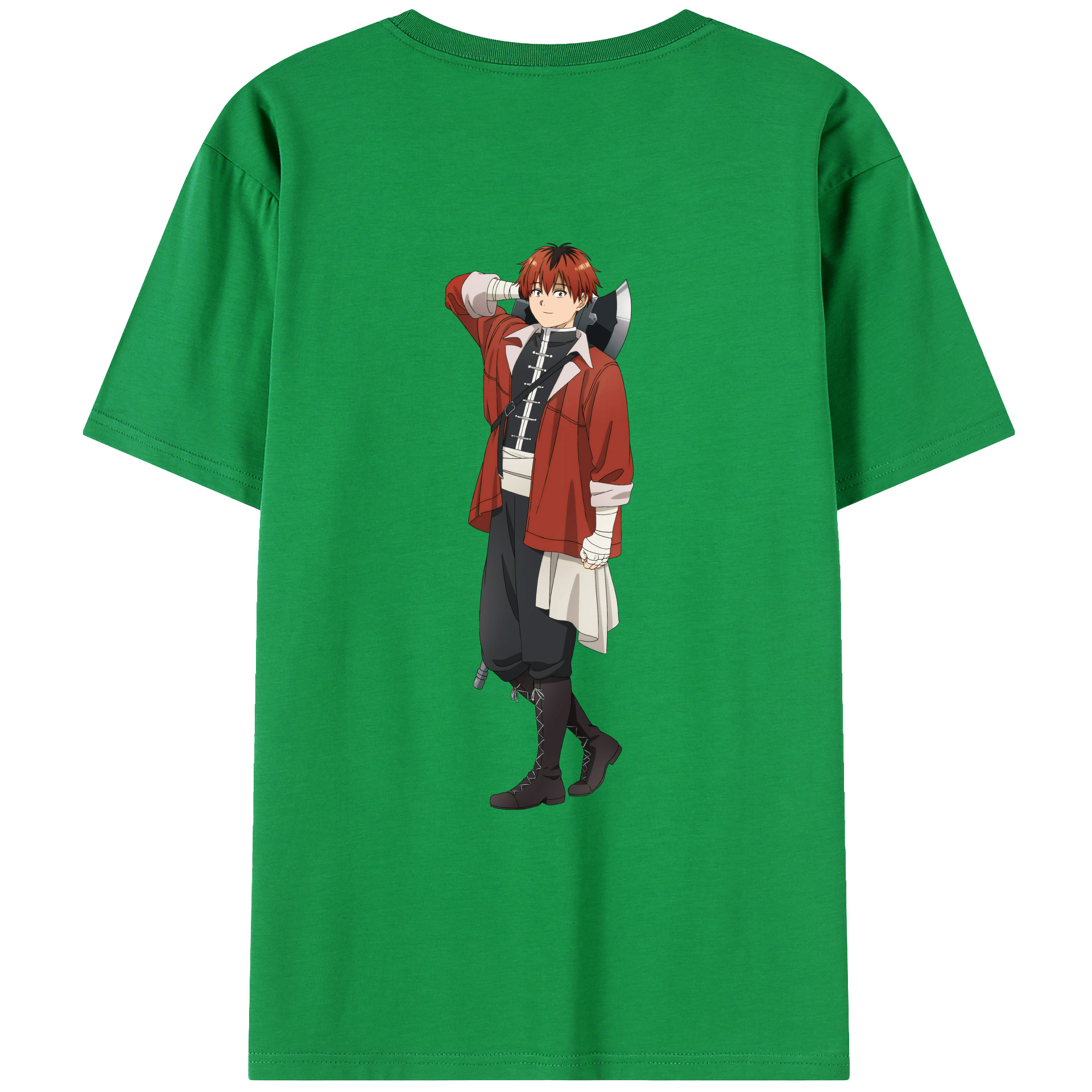 （画像用） 葬送のフリーレン Frieren 綿100％ メンズ半袖Tシャツ（バックプリント） 通気性