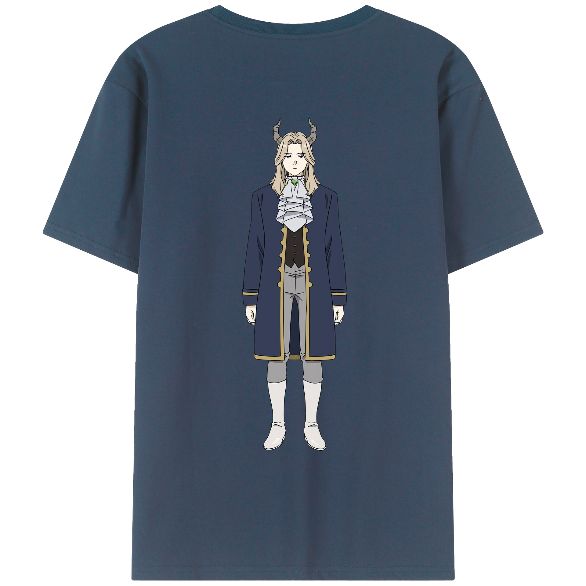 （画像用） 葬送のフリーレン Frieren 綿100％ メンズ半袖Tシャツ（バックプリント） 通気性