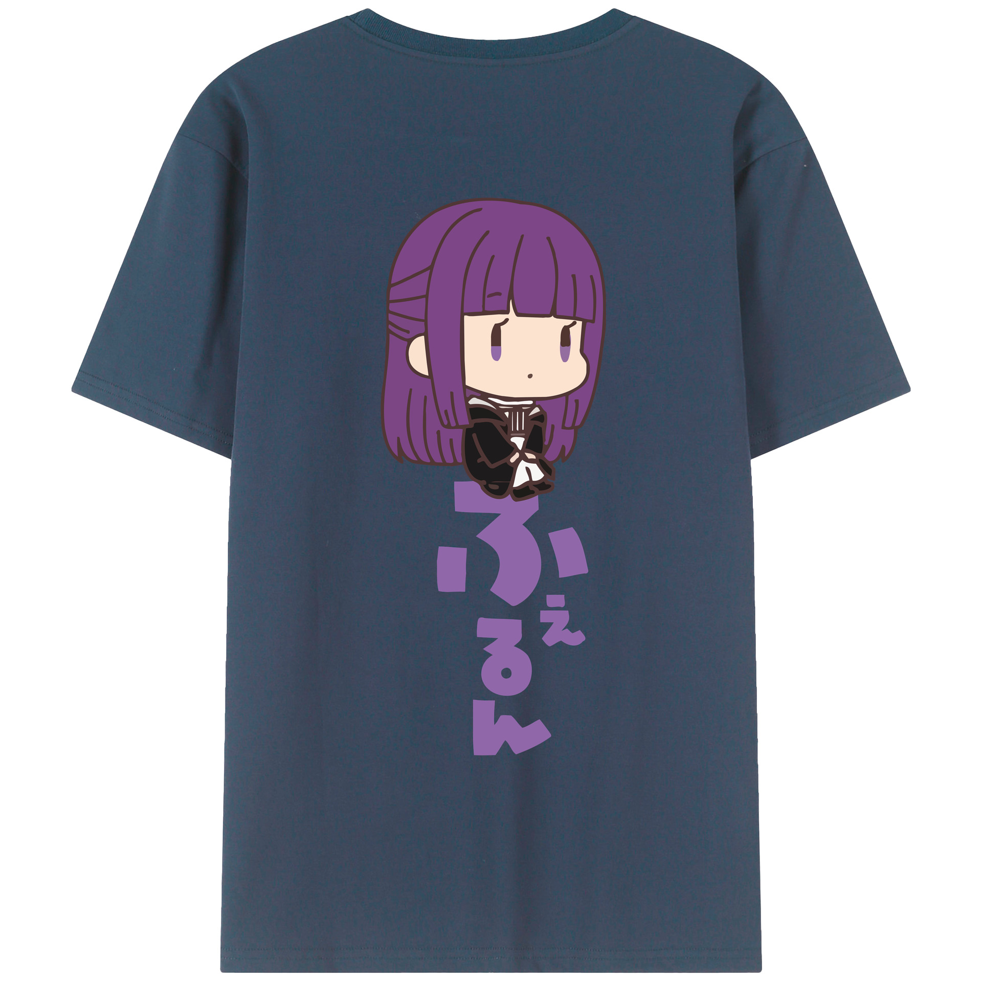 （画像用） 葬送のフリーレン Frieren 綿100％ メンズ半袖Tシャツ（バックプリント） 通気性