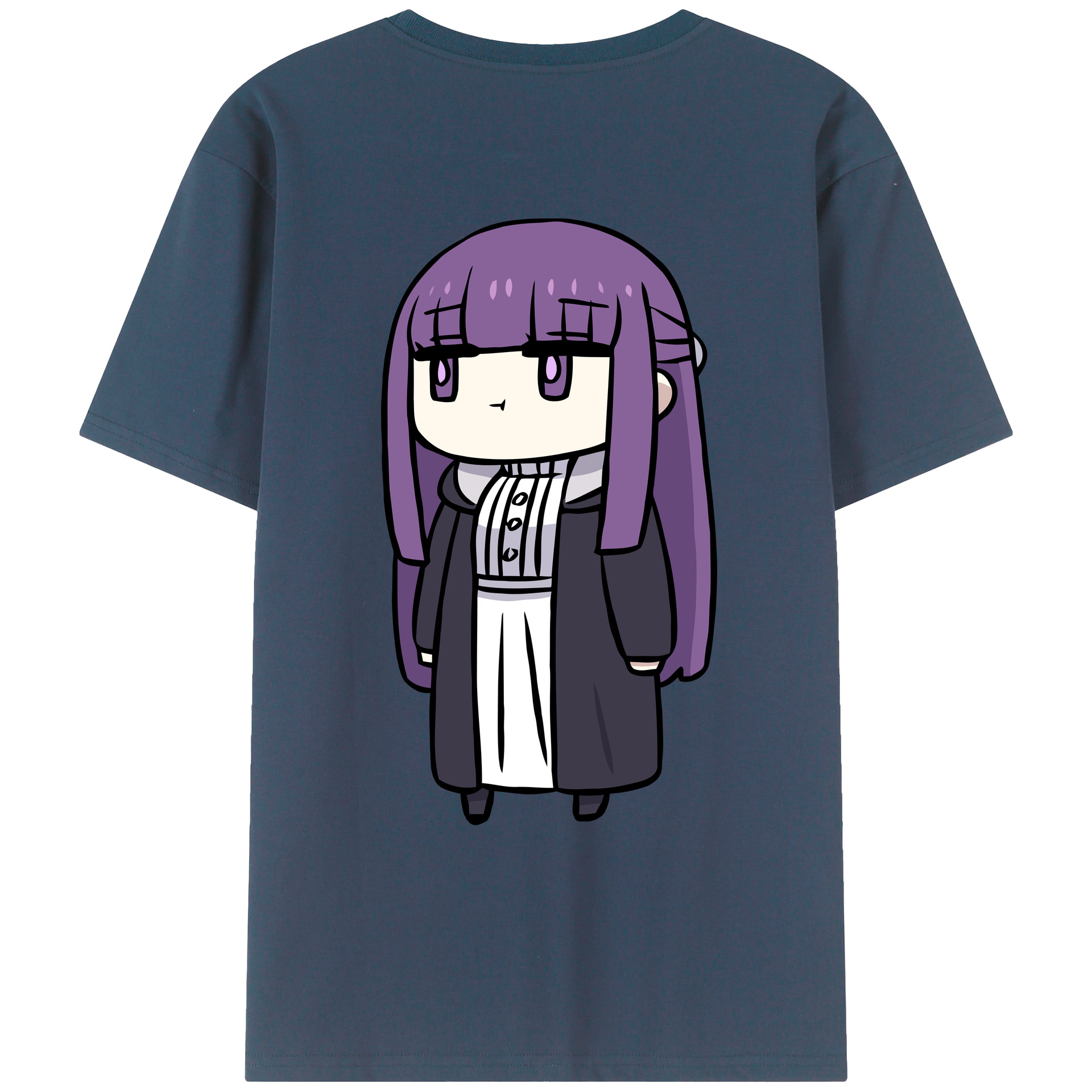 （画像用） 葬送のフリーレン Frieren 綿100％ メンズ半袖Tシャツ（バックプリント） 通気性