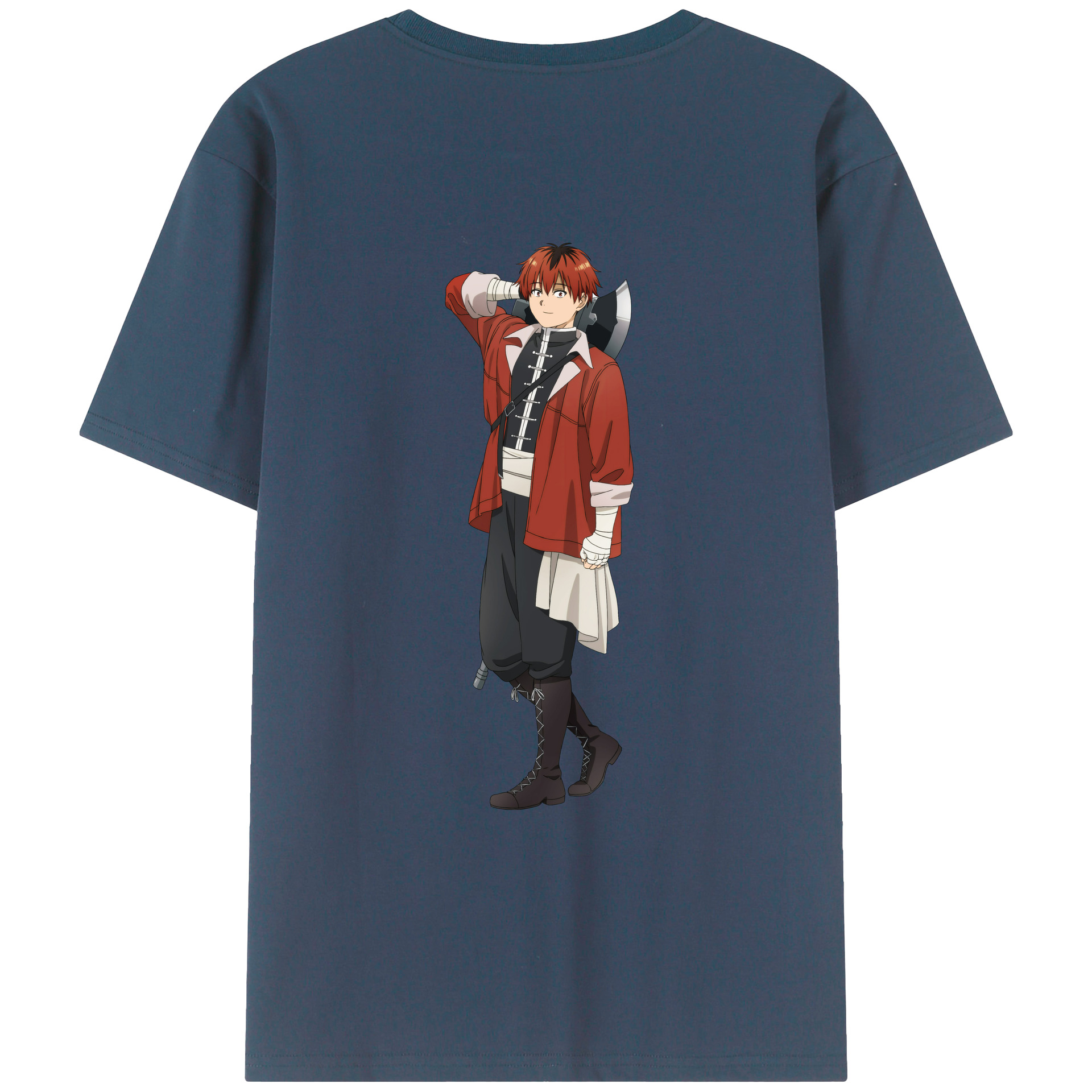 （画像用） 葬送のフリーレン Frieren 綿100％ メンズ半袖Tシャツ（バックプリント） 通気性