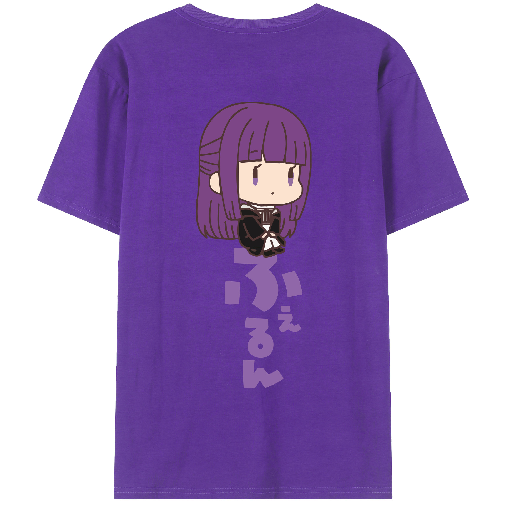 （画像用） 葬送のフリーレン Frieren 綿100％ メンズ半袖Tシャツ（バックプリント） 通気性