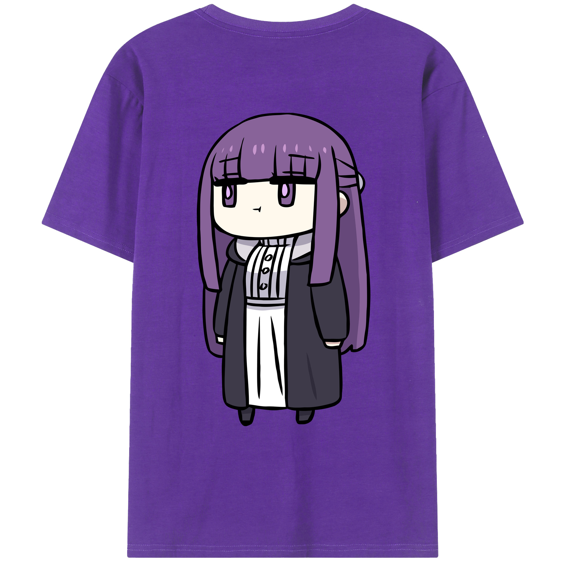 （画像用） 葬送のフリーレン Frieren 綿100％ メンズ半袖Tシャツ（バックプリント） 通気性