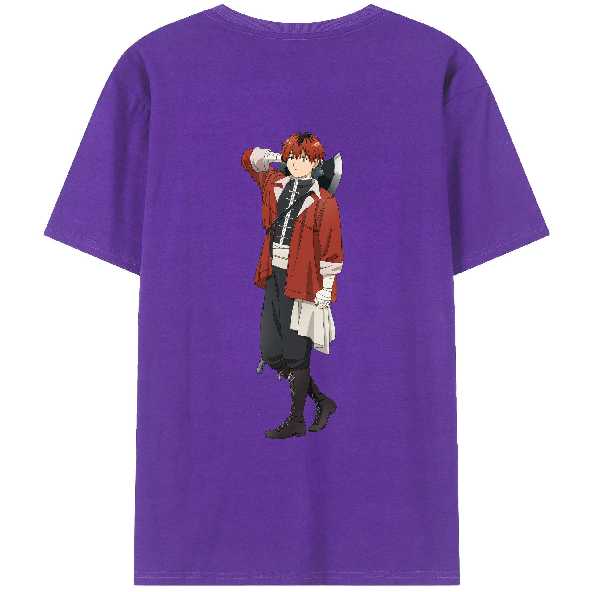 （画像用） 葬送のフリーレン Frieren 綿100％ メンズ半袖Tシャツ（バックプリント） 通気性