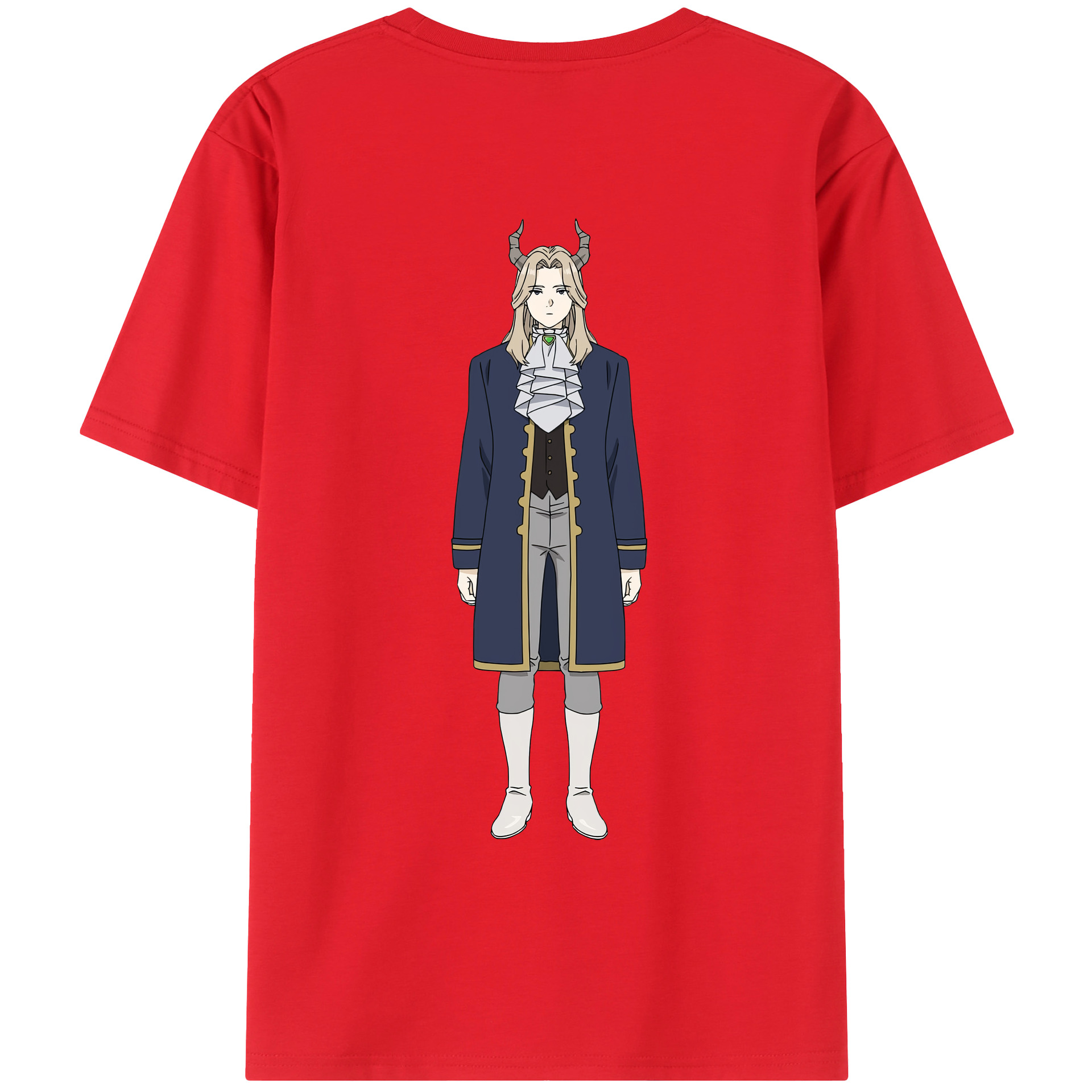 （画像用） 葬送のフリーレン Frieren 綿100％ メンズ半袖Tシャツ（バックプリント） 通気性