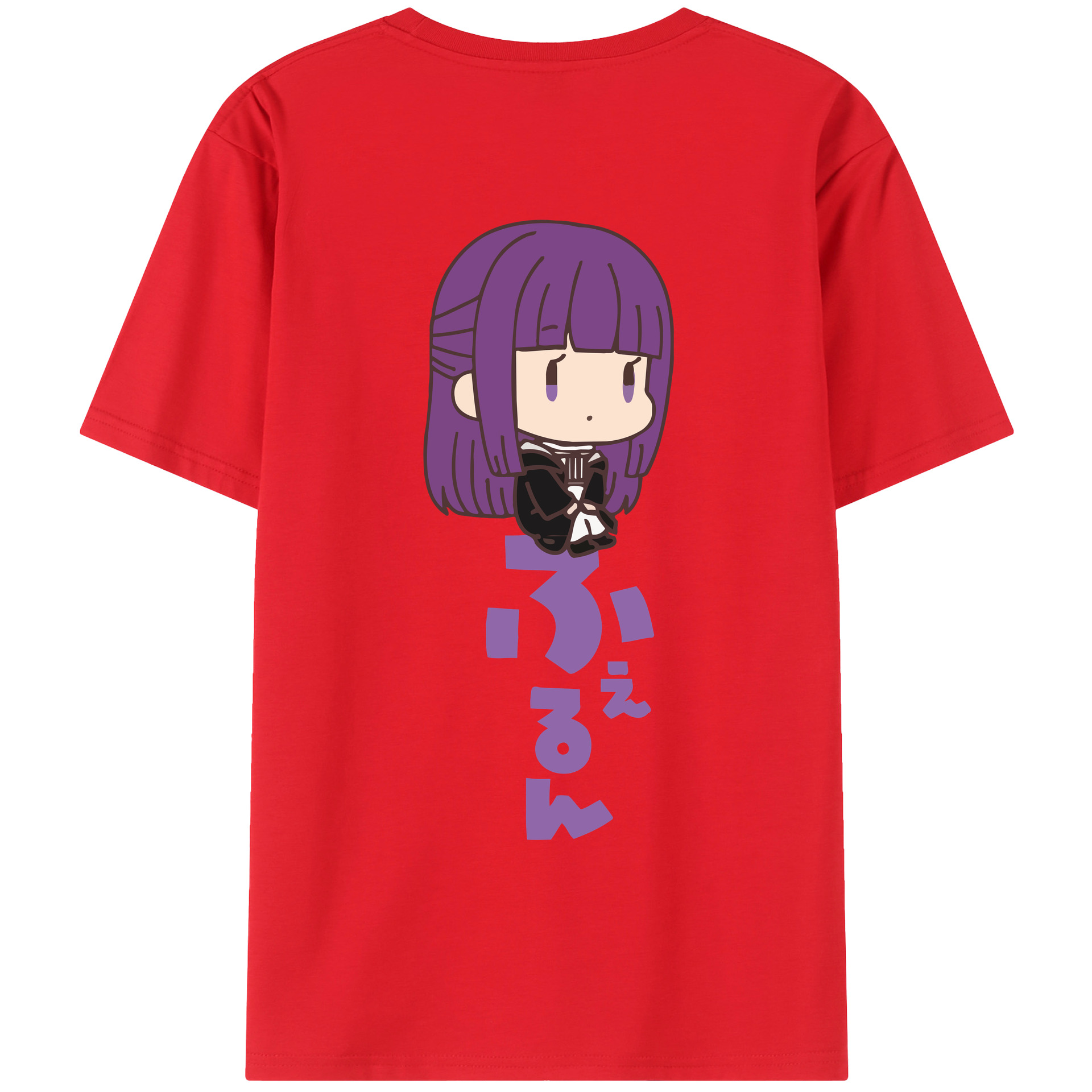 （画像用） 葬送のフリーレン Frieren 綿100％ メンズ半袖Tシャツ（バックプリント） 通気性