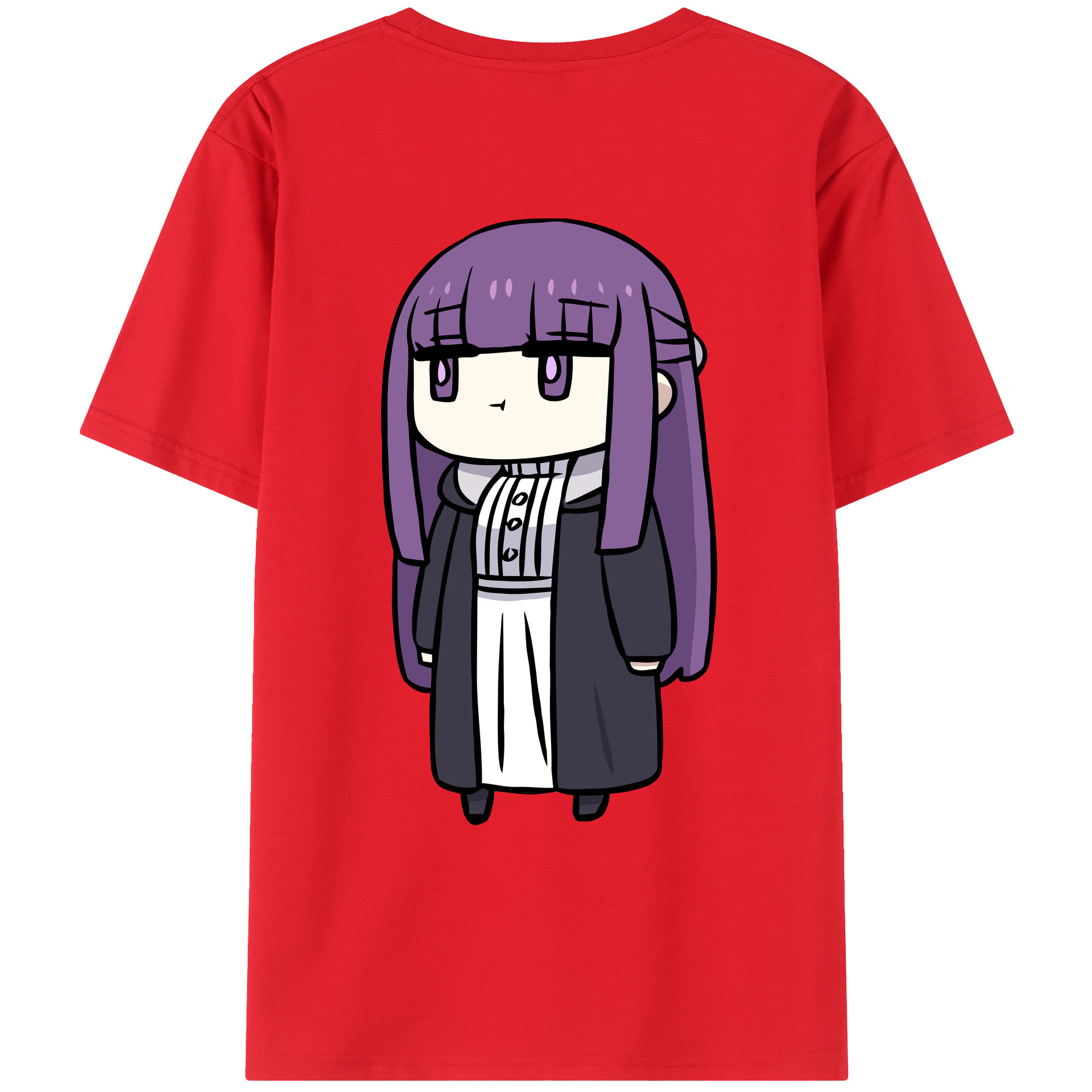 （画像用） 葬送のフリーレン Frieren 綿100％ メンズ半袖Tシャツ（バックプリント） 通気性