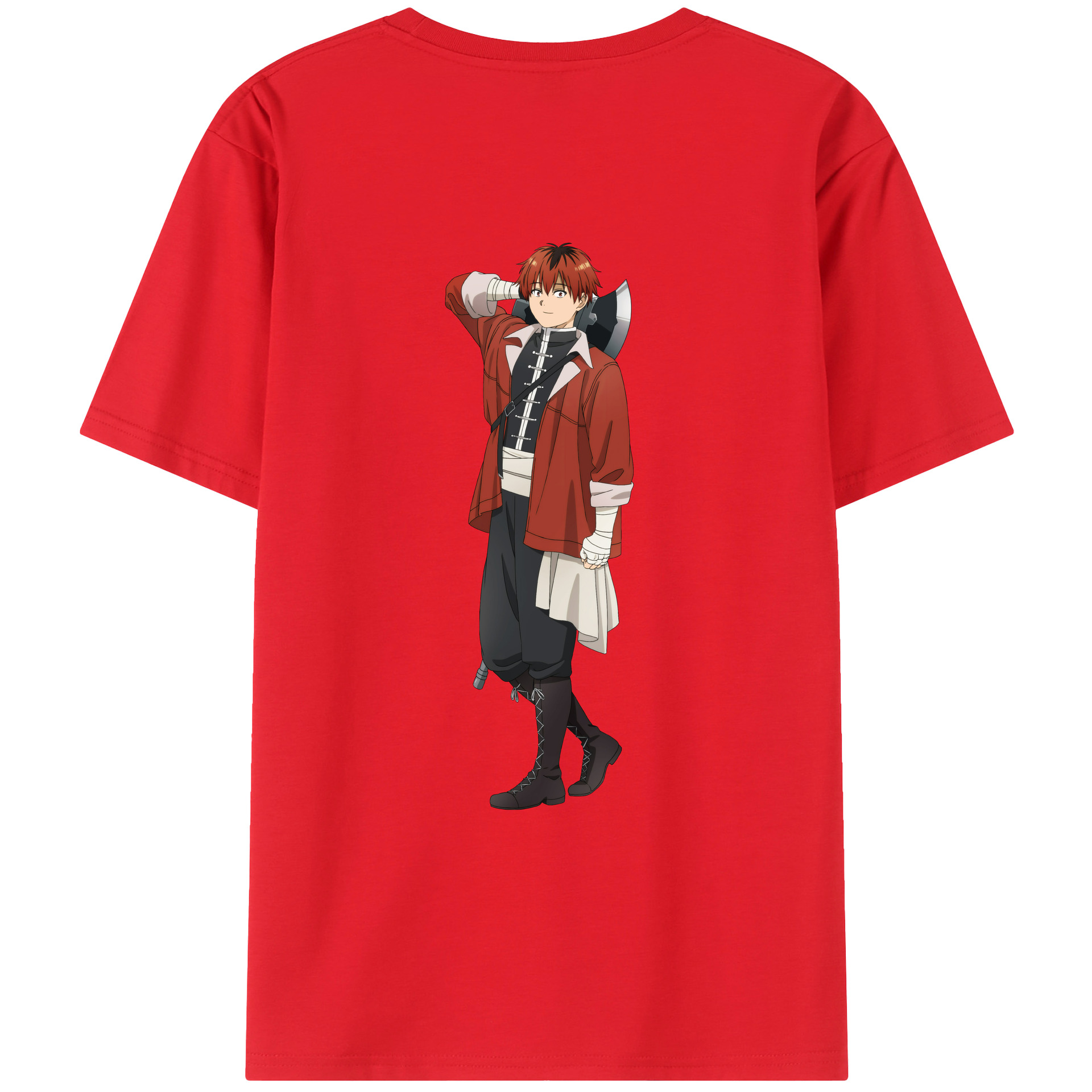 （画像用） 葬送のフリーレン Frieren 綿100％ メンズ半袖Tシャツ（バックプリント） 通気性