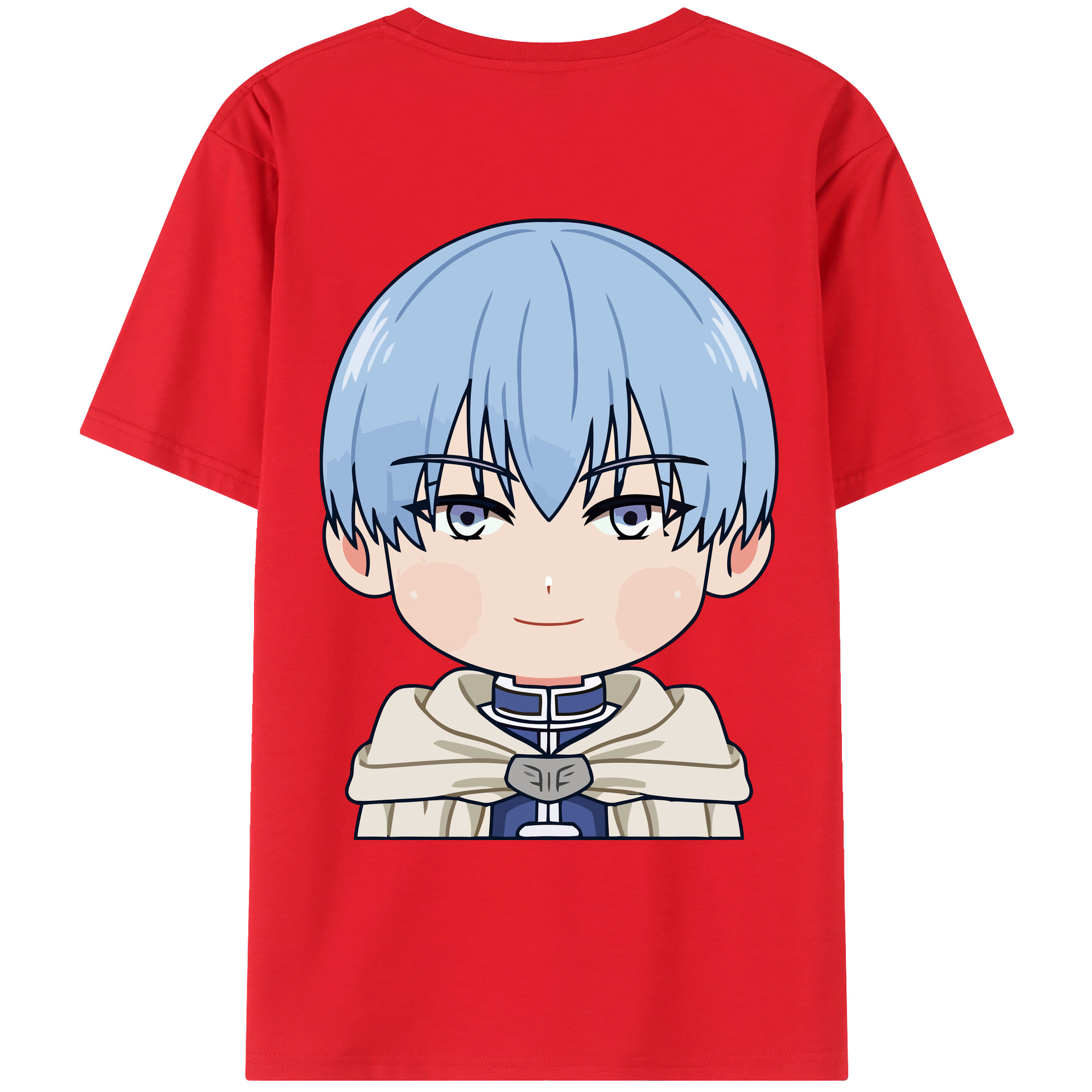 （画像用） 葬送のフリーレン Frieren 綿100％ メンズ半袖Tシャツ（バックプリント） 通気性