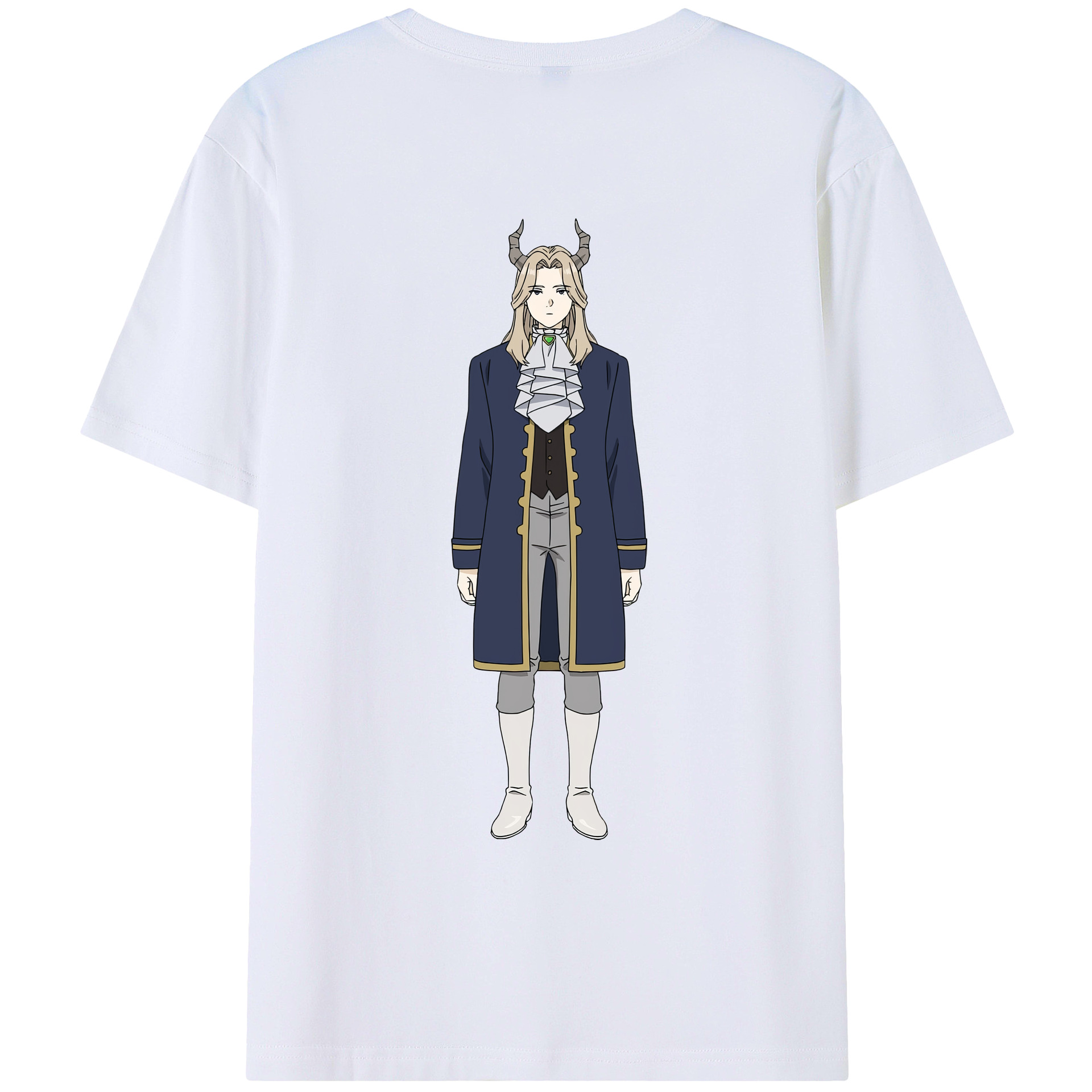 （画像用） 葬送のフリーレン Frieren 綿100％ メンズ半袖Tシャツ（バックプリント） 通気性