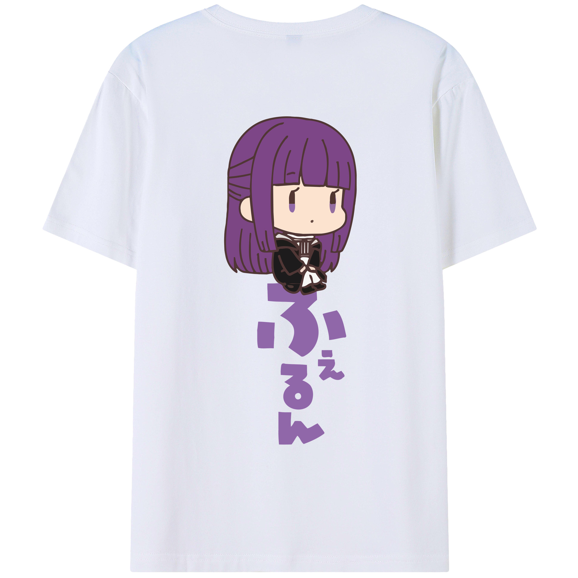 （画像用） 葬送のフリーレン Frieren 綿100％ メンズ半袖Tシャツ（バックプリント） 通気性