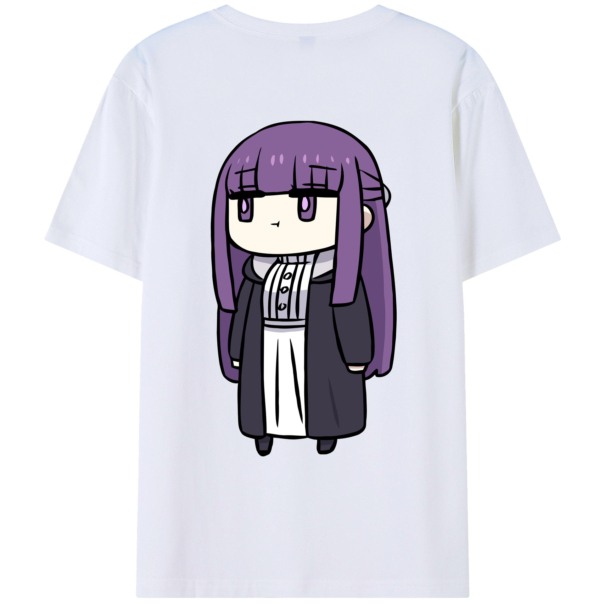 （画像用） 葬送のフリーレン Frieren 綿100％ メンズ半袖Tシャツ（バックプリント） 通気性