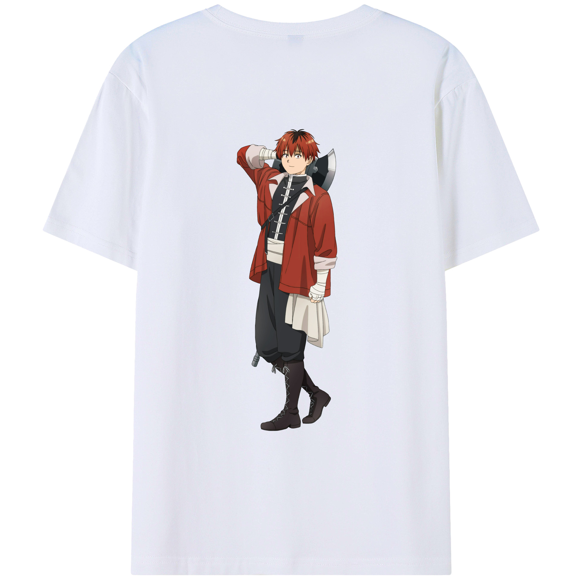 （画像用） 葬送のフリーレン Frieren 綿100％ メンズ半袖Tシャツ（バックプリント） 通気性