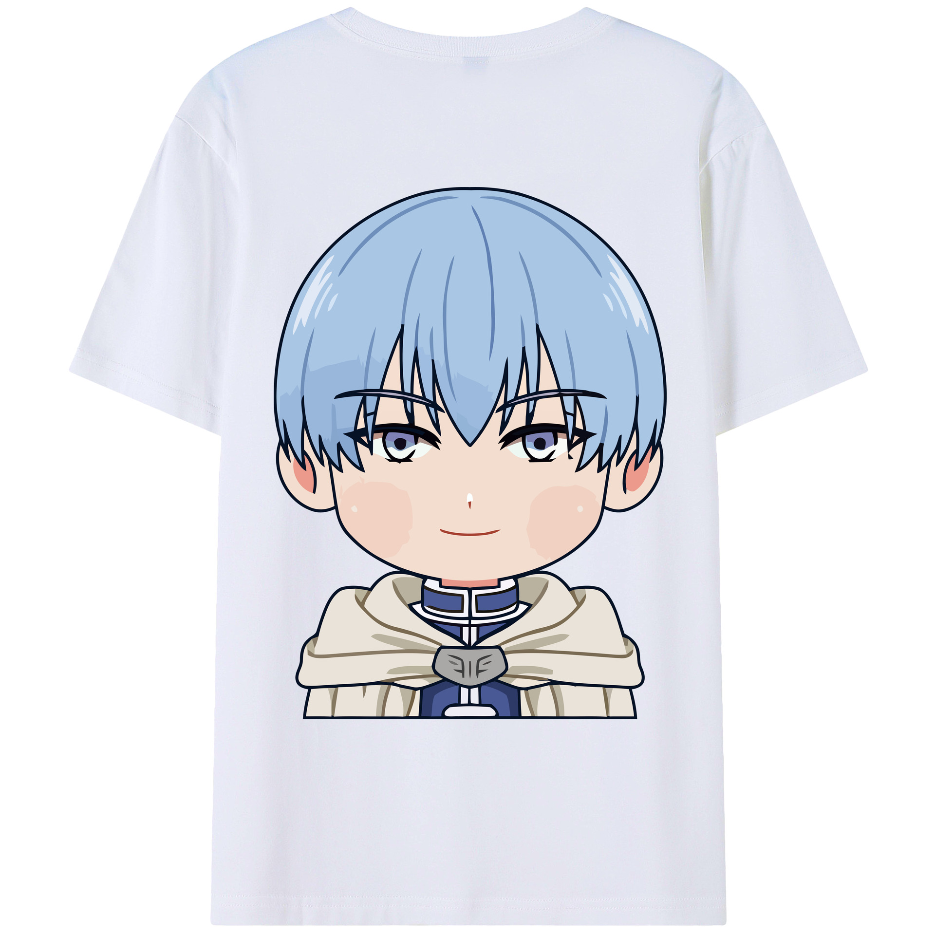 （画像用） 葬送のフリーレン Frieren 綿100％ メンズ半袖Tシャツ（バックプリント） 通気性