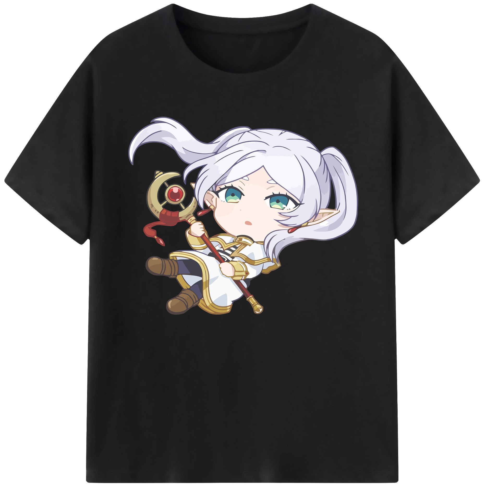 （画像用） 葬送のフリーレン Frieren 綿100％ メンズ半袖Tシャツ｜肌触りやわらか＆通気性