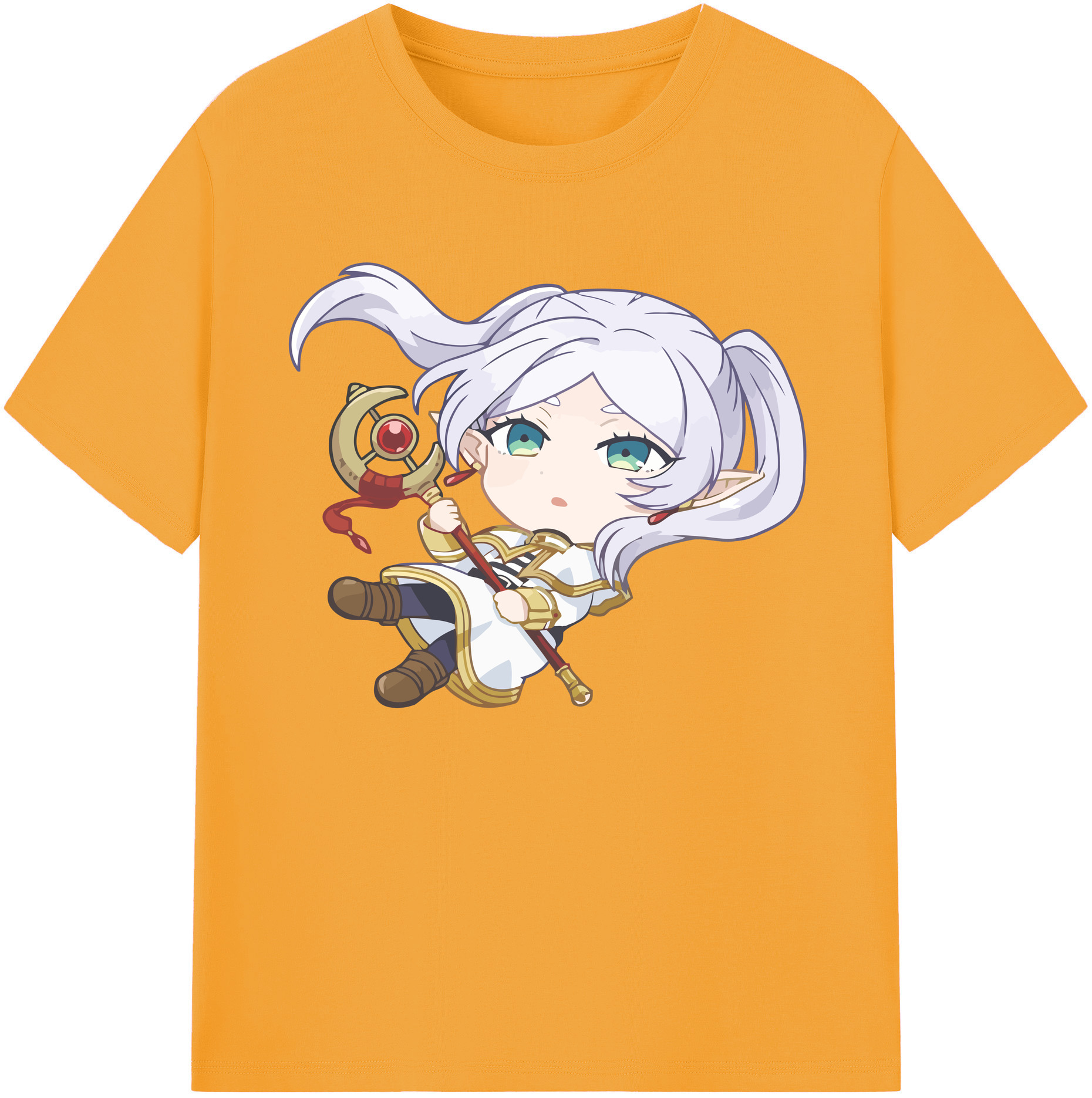 （画像用） 葬送のフリーレン Frieren 綿100％ メンズ半袖Tシャツ｜肌触りやわらか＆通気性