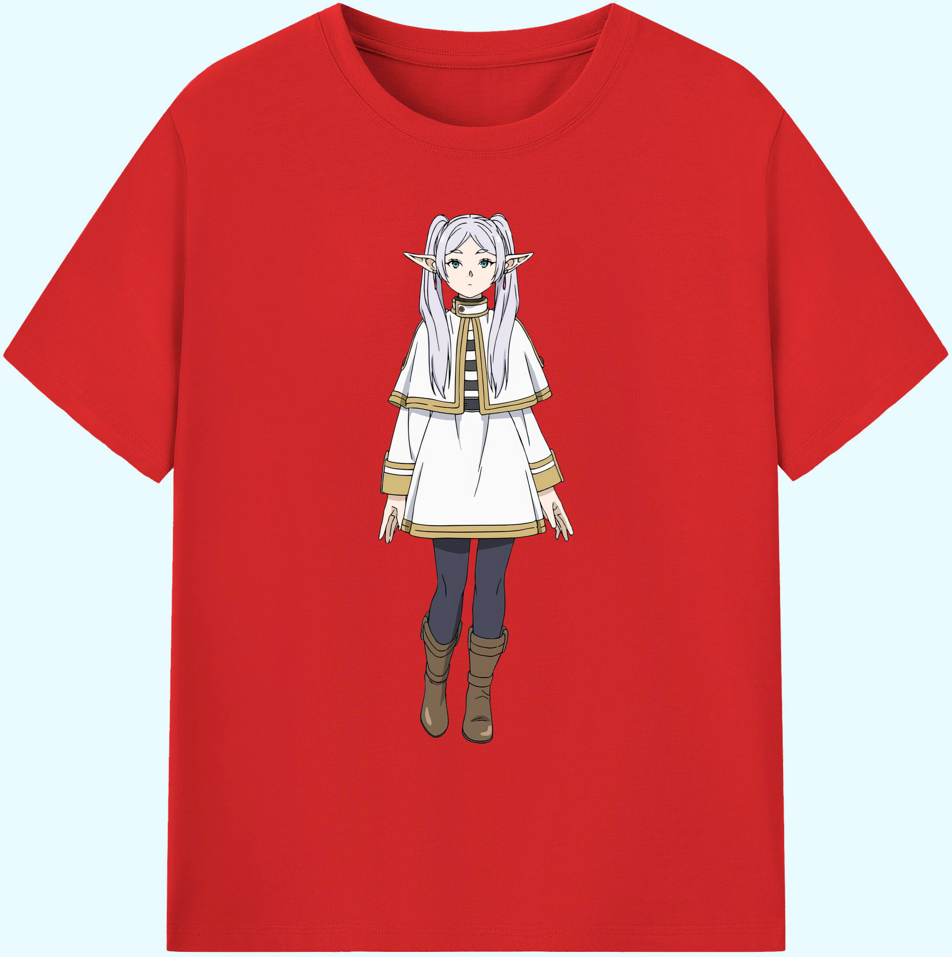 （画像用） 葬送のフリーレン Frieren 綿100％ メンズ半袖Tシャツ｜肌触りやわらか＆通気性