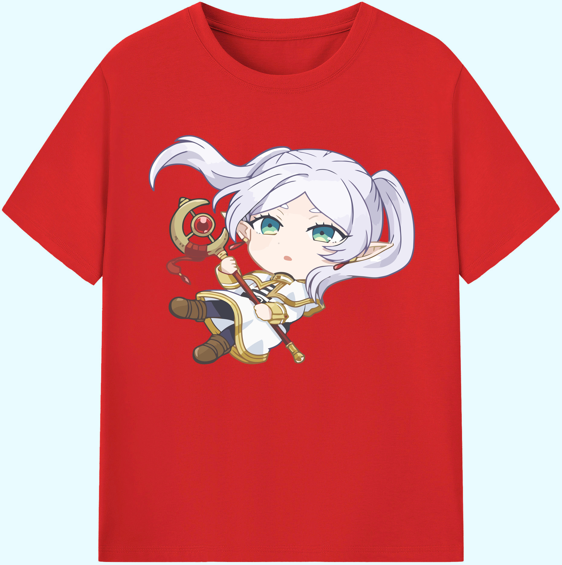 （画像用） 葬送のフリーレン Frieren 綿100％ メンズ半袖Tシャツ｜肌触りやわらか＆通気性