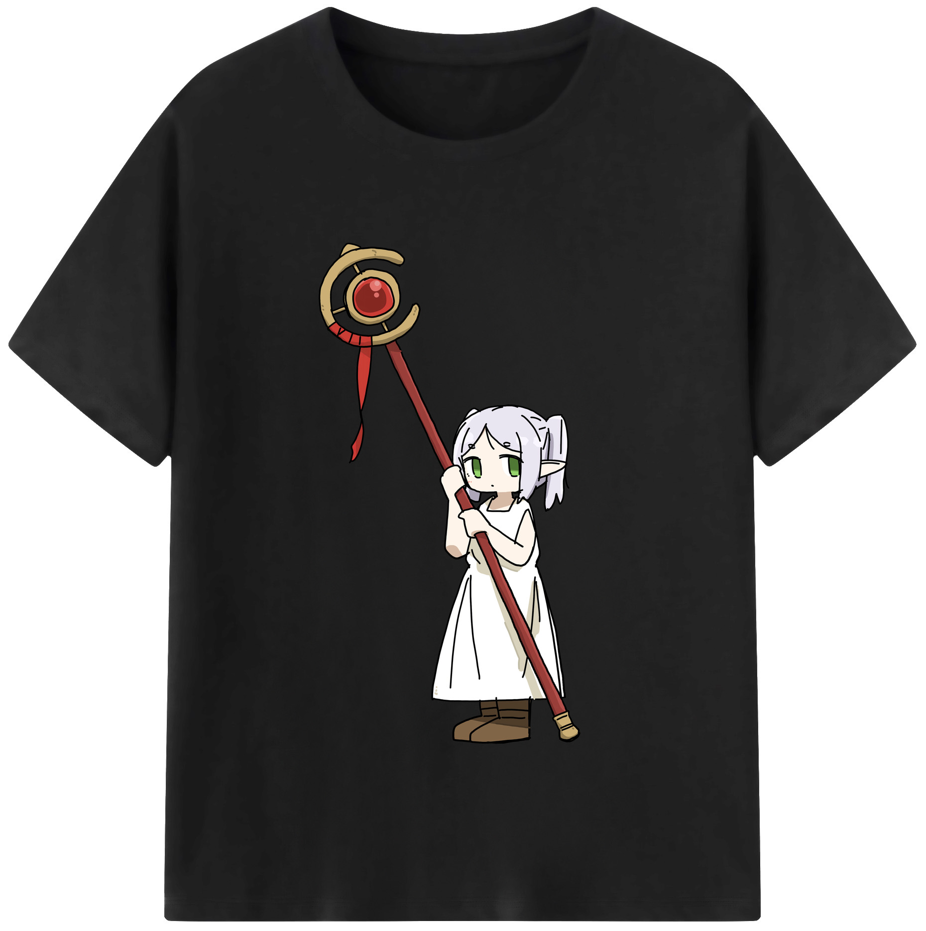 （画像用） 葬送のフリーレン Frieren レディースカジュアルプリントTシャツ（綿100％）
