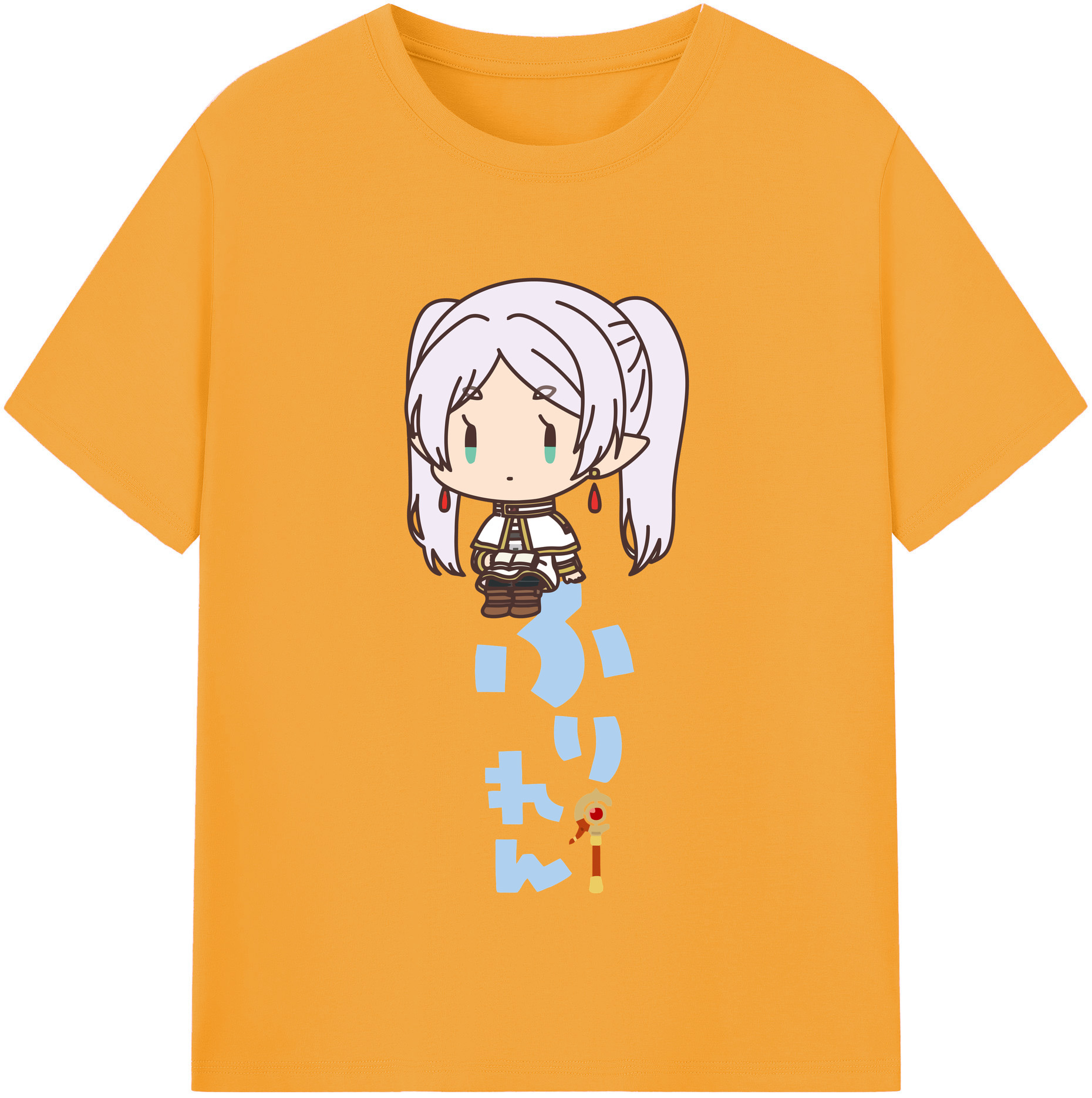 （画像用） 葬送のフリーレン Frieren レディースカジュアルプリントTシャツ（綿100％）