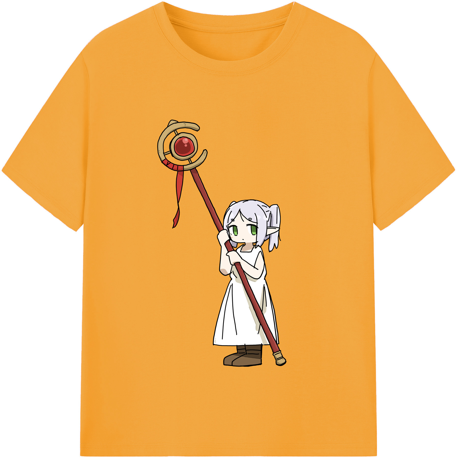 （画像用） 葬送のフリーレン Frieren レディースカジュアルプリントTシャツ（綿100％）