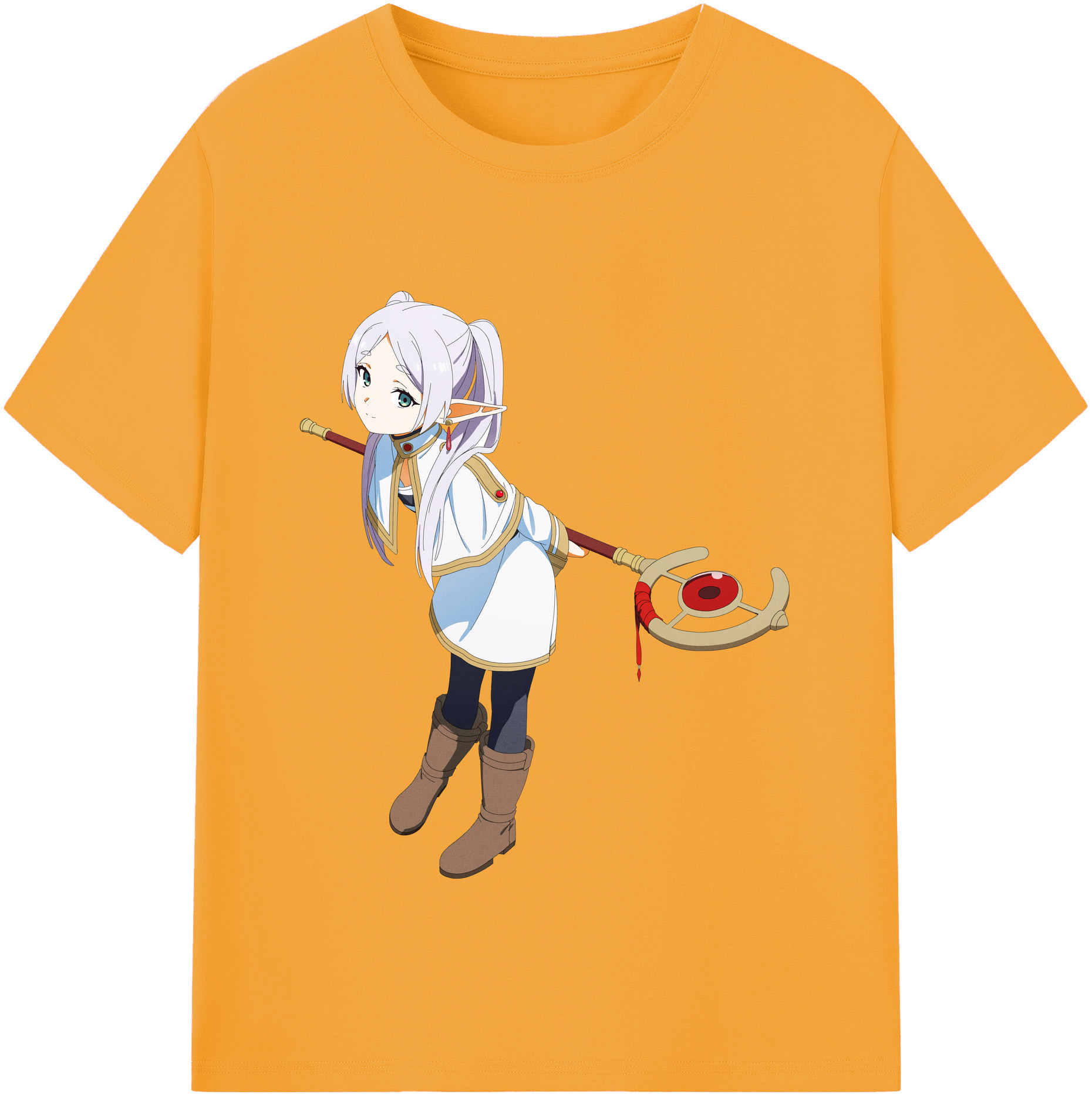 （画像用） 葬送のフリーレン Frieren レディースカジュアルプリントTシャツ（綿100％）