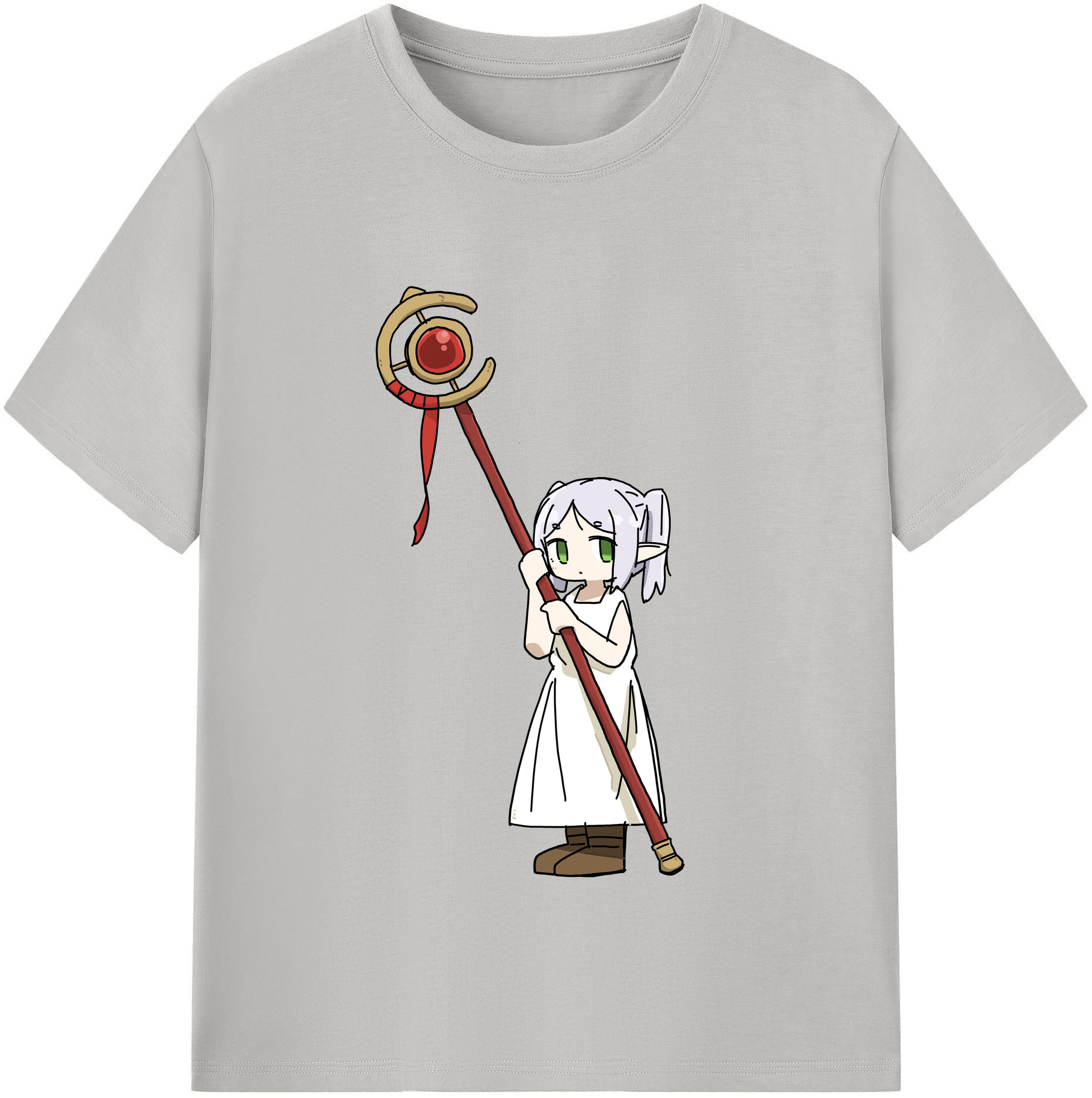 （画像用） 葬送のフリーレン Frieren レディースカジュアルプリントTシャツ（綿100％）