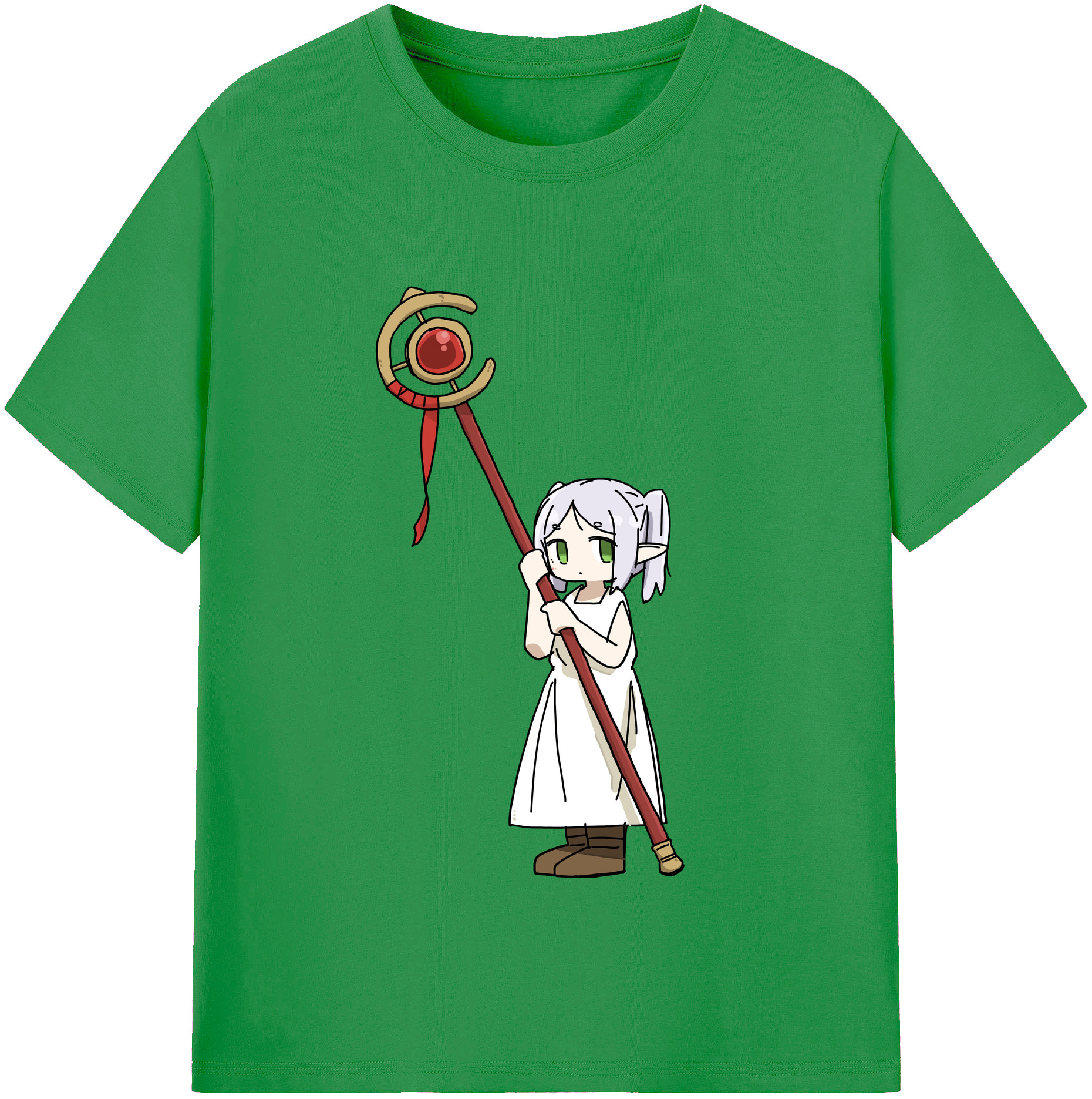 （画像用） 葬送のフリーレン Frieren レディースカジュアルプリントTシャツ（綿100％）