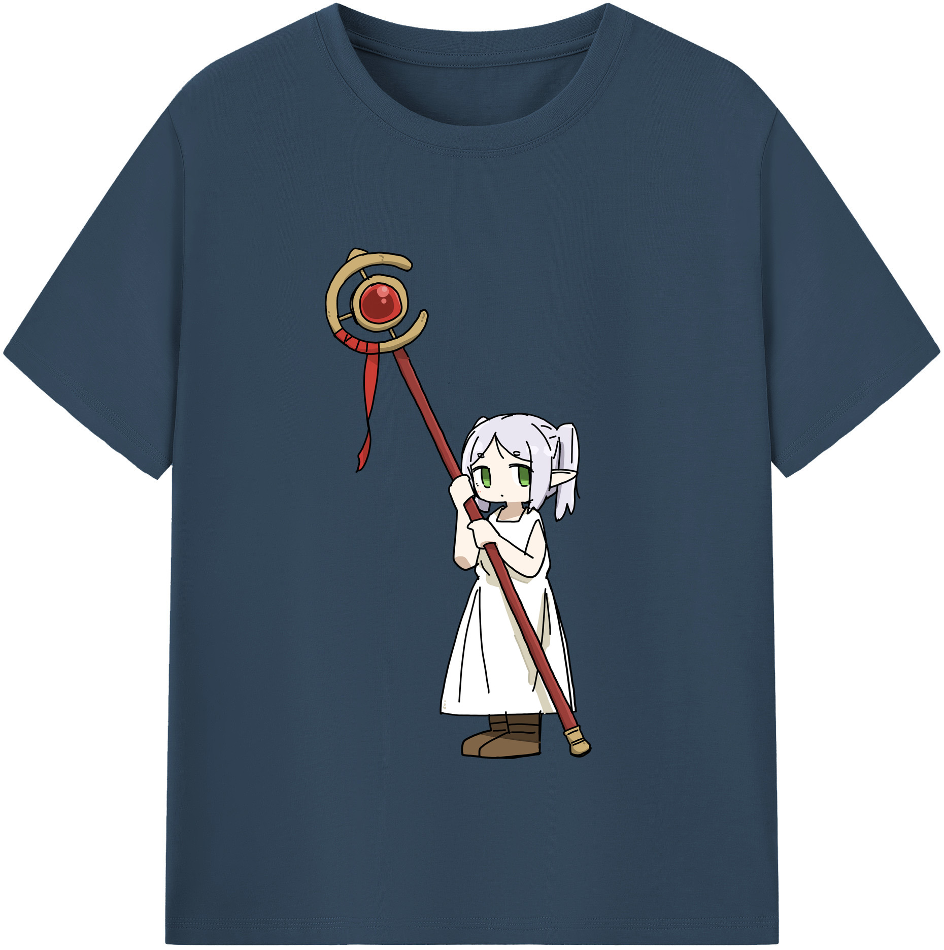 （画像用） 葬送のフリーレン Frieren レディースカジュアルプリントTシャツ（綿100％）