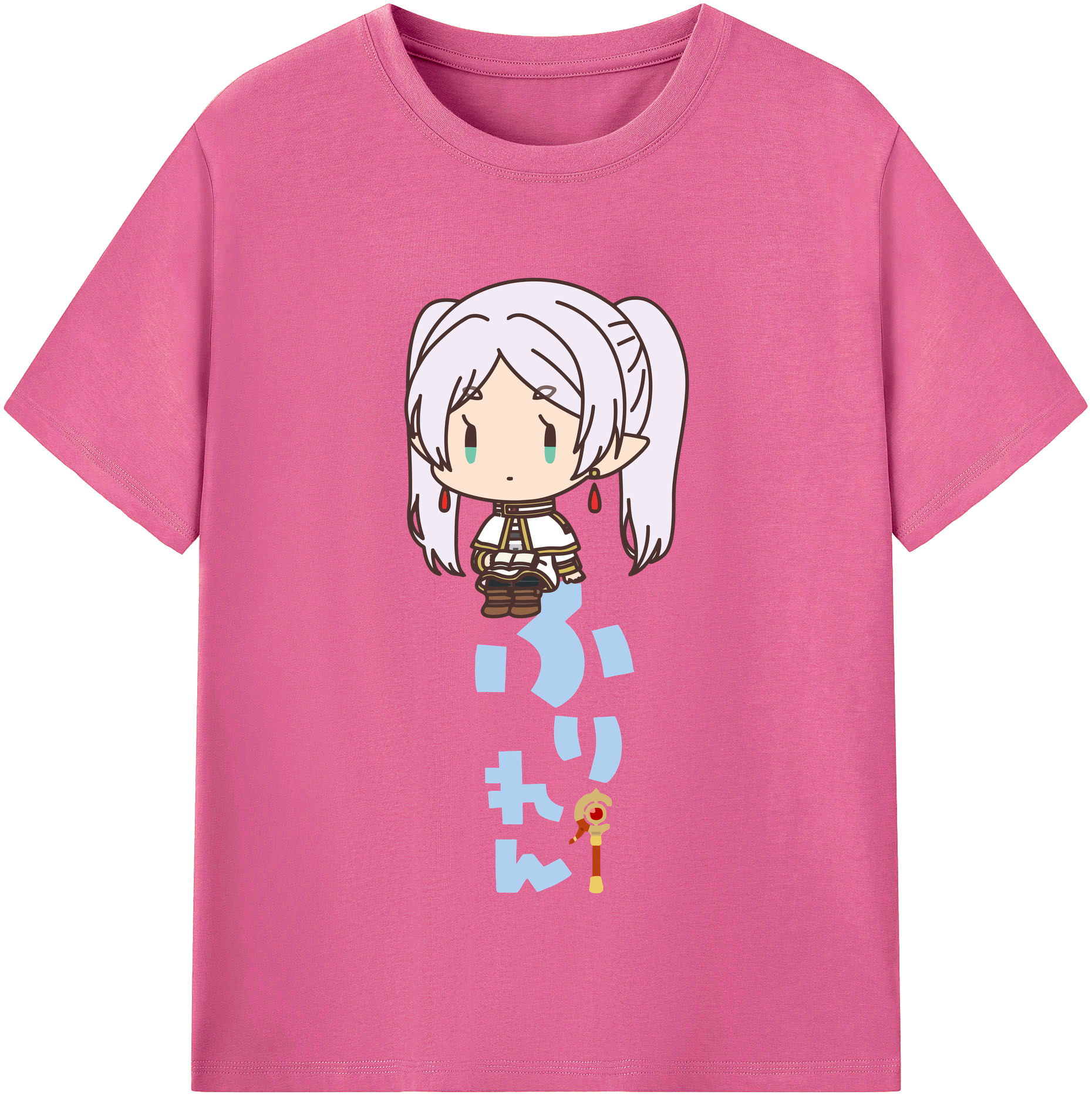 （画像用） 葬送のフリーレン Frieren レディースカジュアルプリントTシャツ（綿100％）