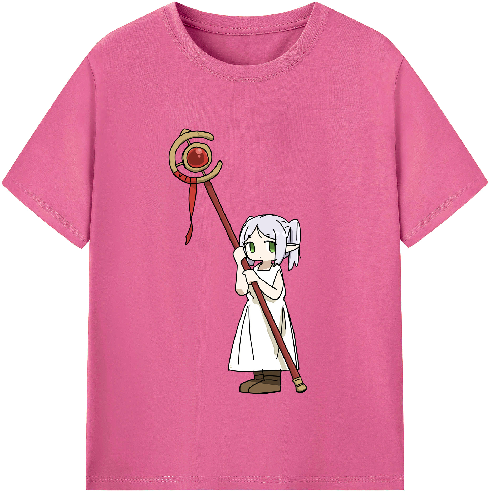 （画像用） 葬送のフリーレン Frieren レディースカジュアルプリントTシャツ（綿100％）