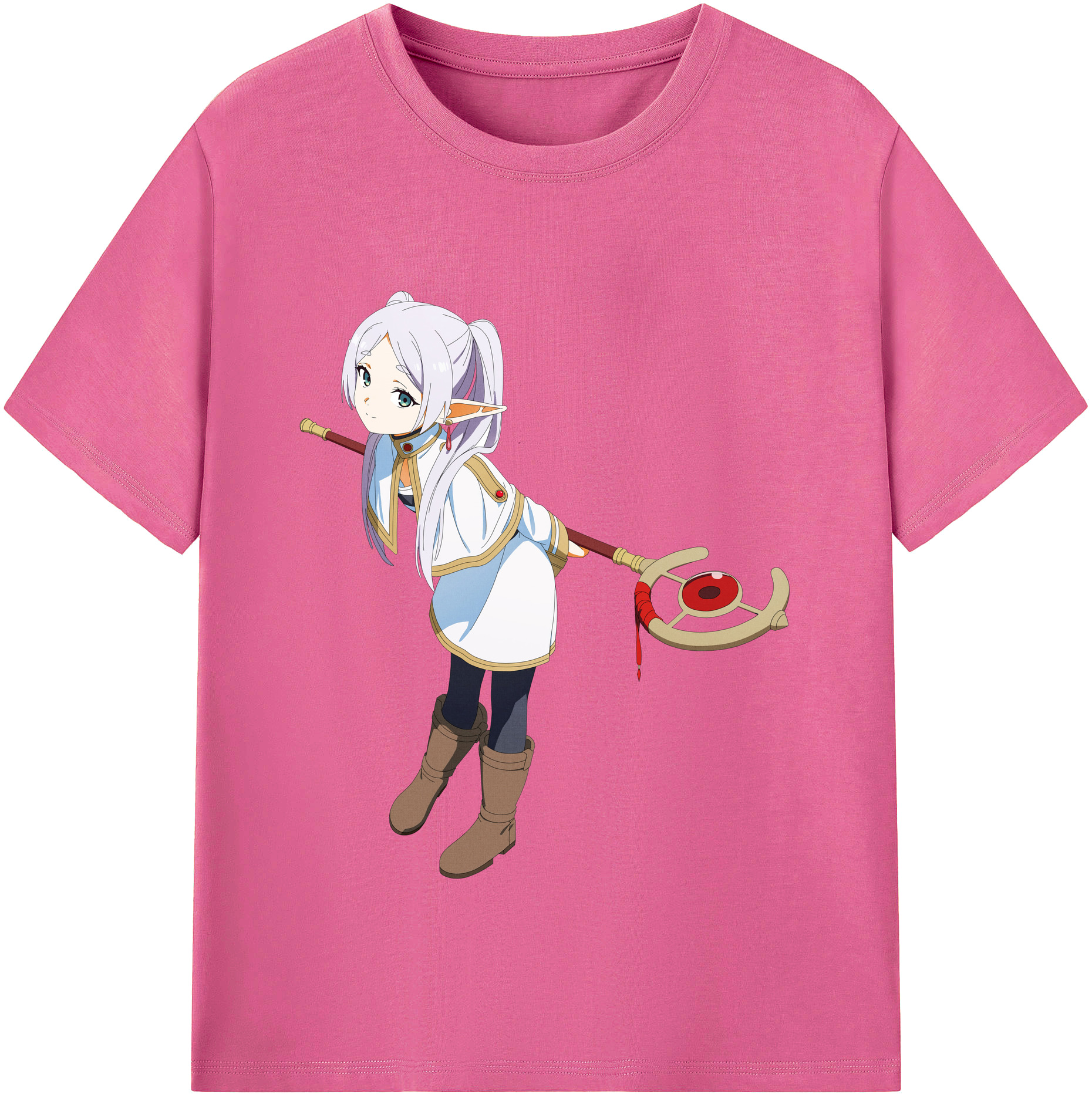 （画像用） 葬送のフリーレン Frieren レディースカジュアルプリントTシャツ（綿100％）