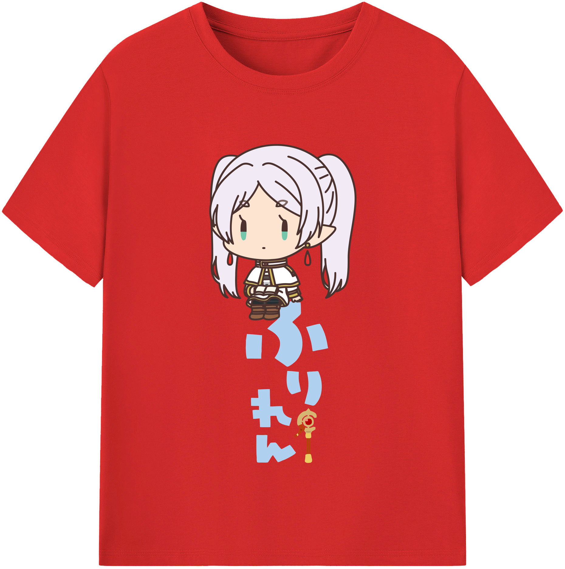 （画像用） 葬送のフリーレン Frieren レディースカジュアルプリントTシャツ（綿100％）