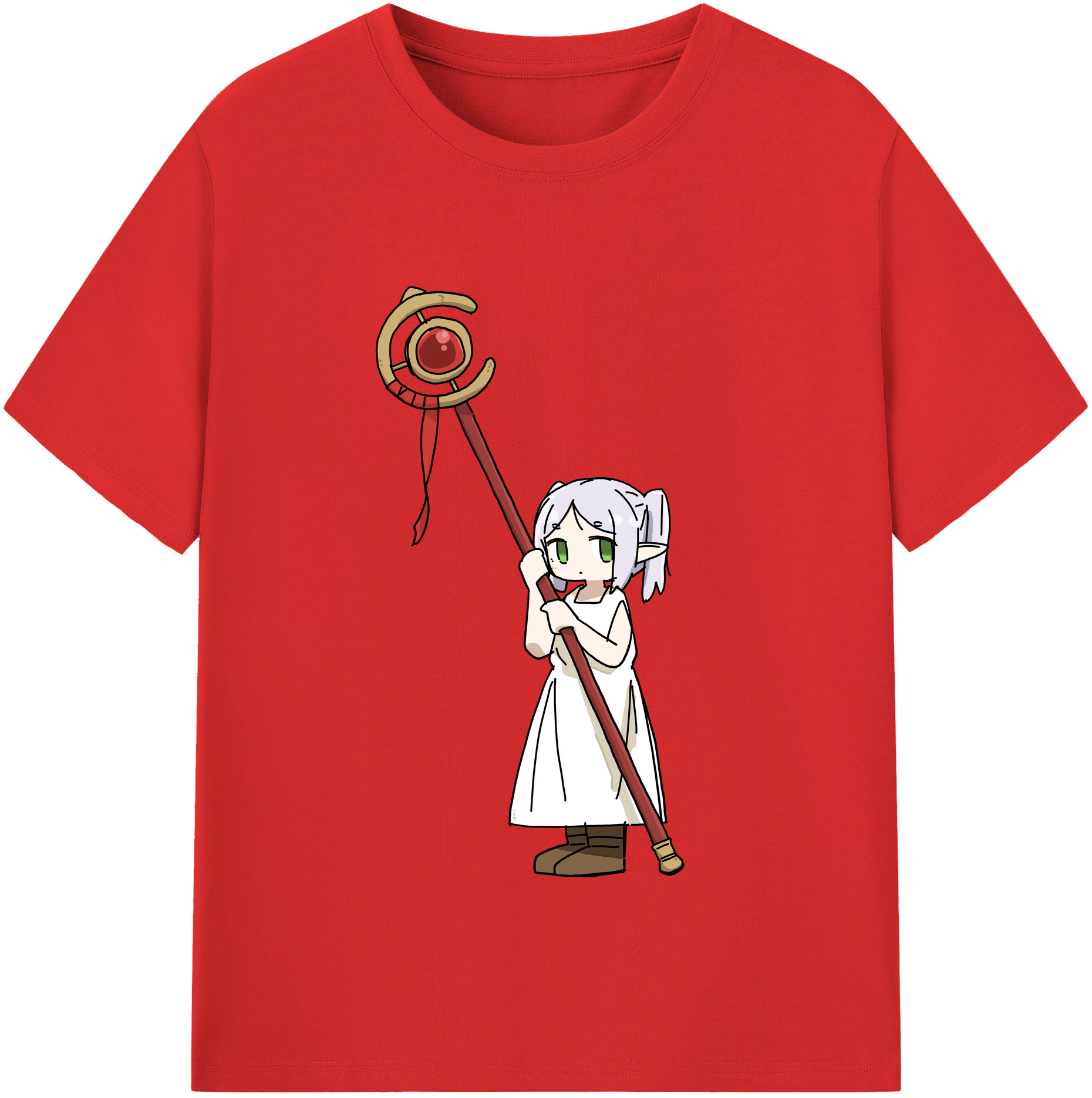 （画像用） 葬送のフリーレン Frieren レディースカジュアルプリントTシャツ（綿100％）
