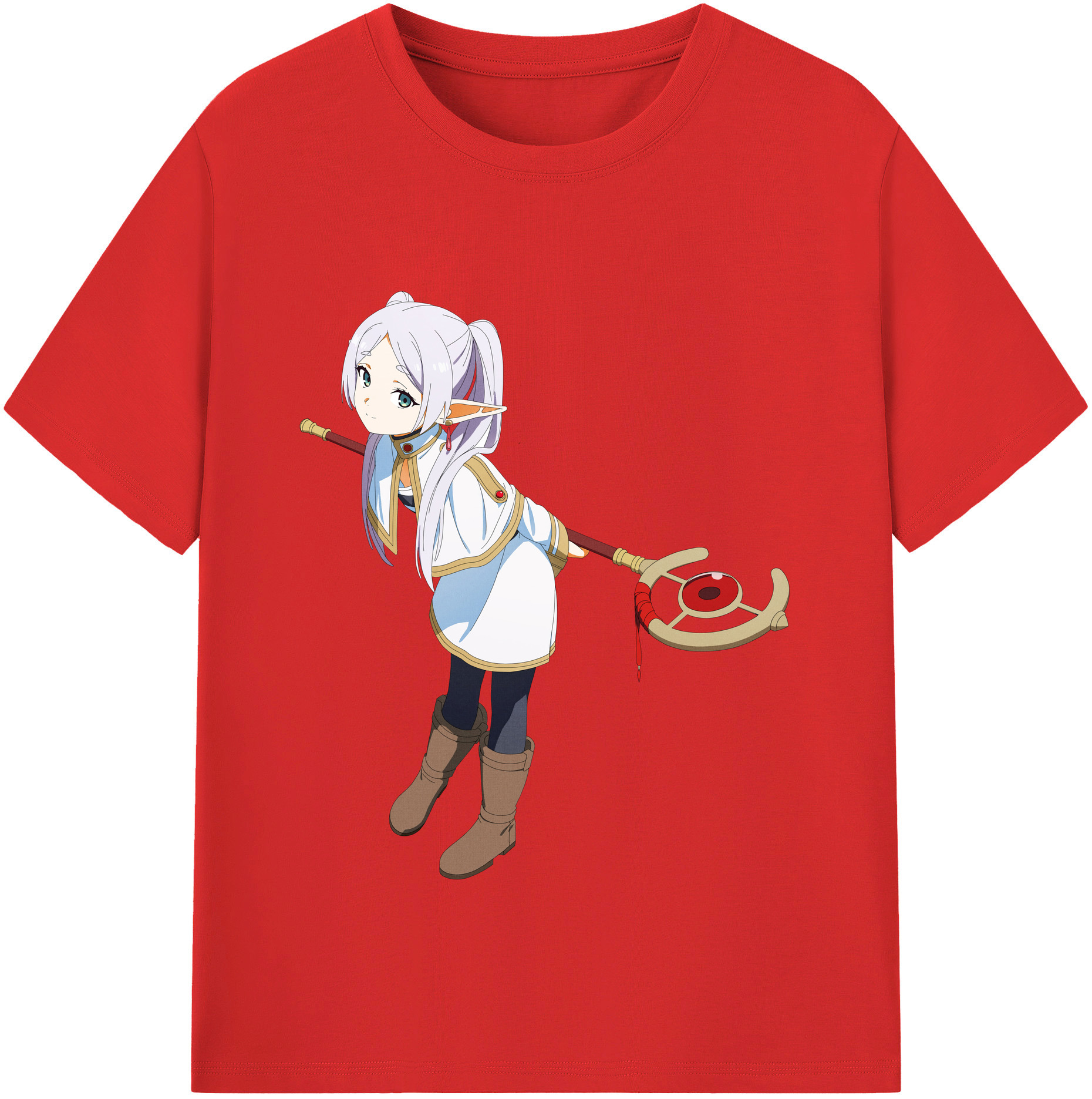 （画像用） 葬送のフリーレン Frieren レディースカジュアルプリントTシャツ（綿100％）
