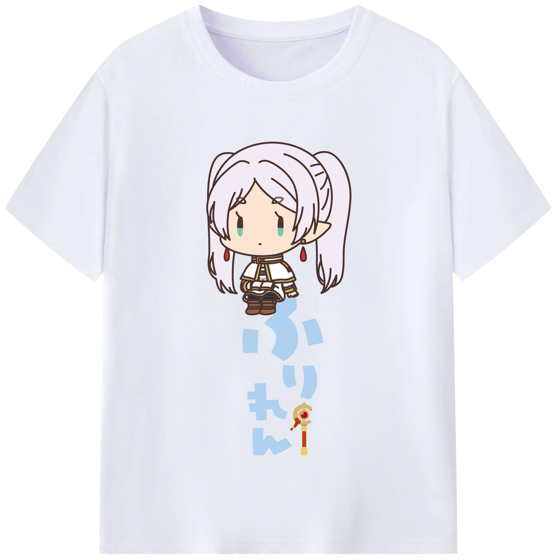 （画像用） 葬送のフリーレン Frieren レディースカジュアルプリントTシャツ（綿100％）