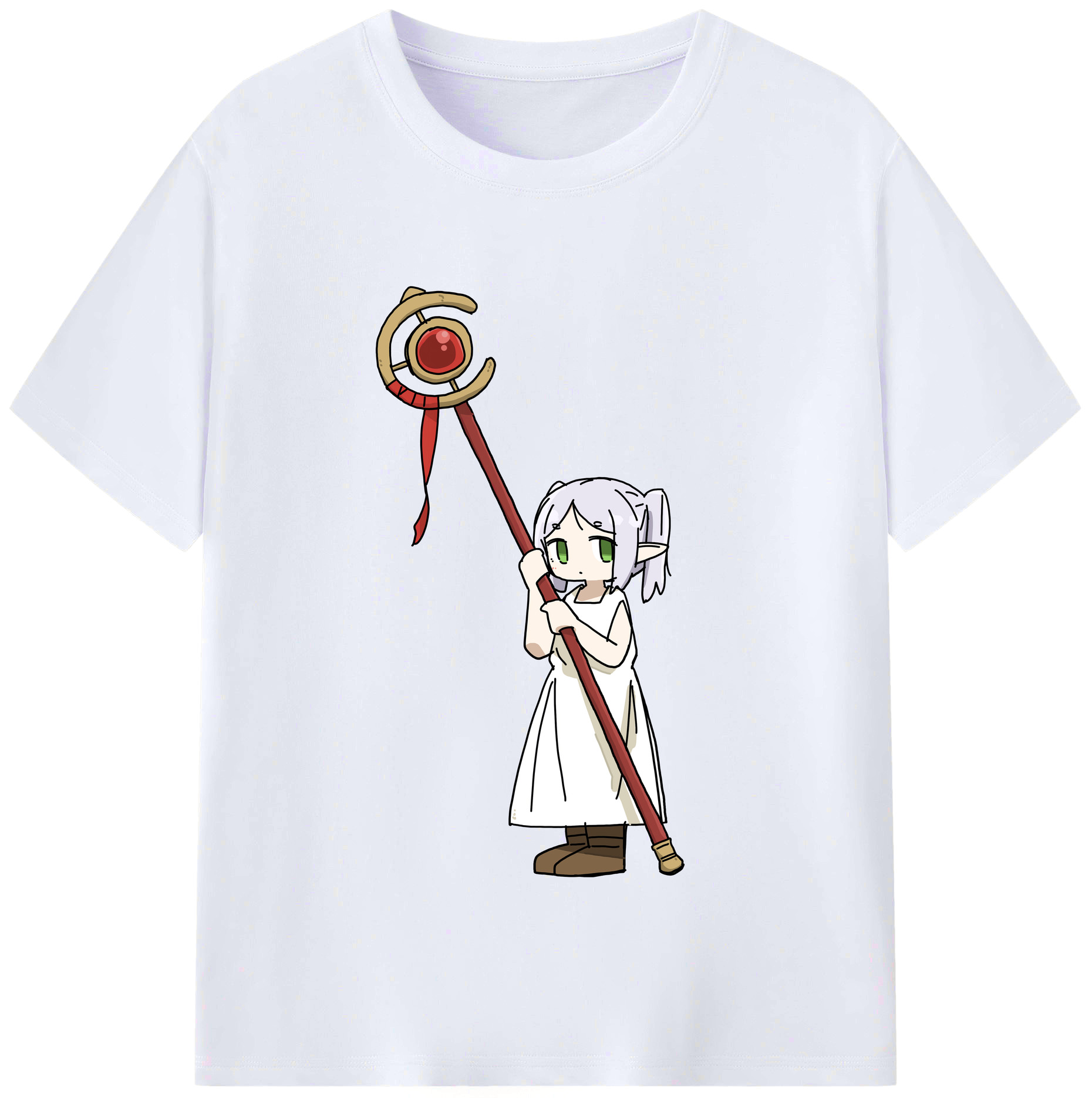 （画像用） 葬送のフリーレン Frieren レディースカジュアルプリントTシャツ（綿100％）