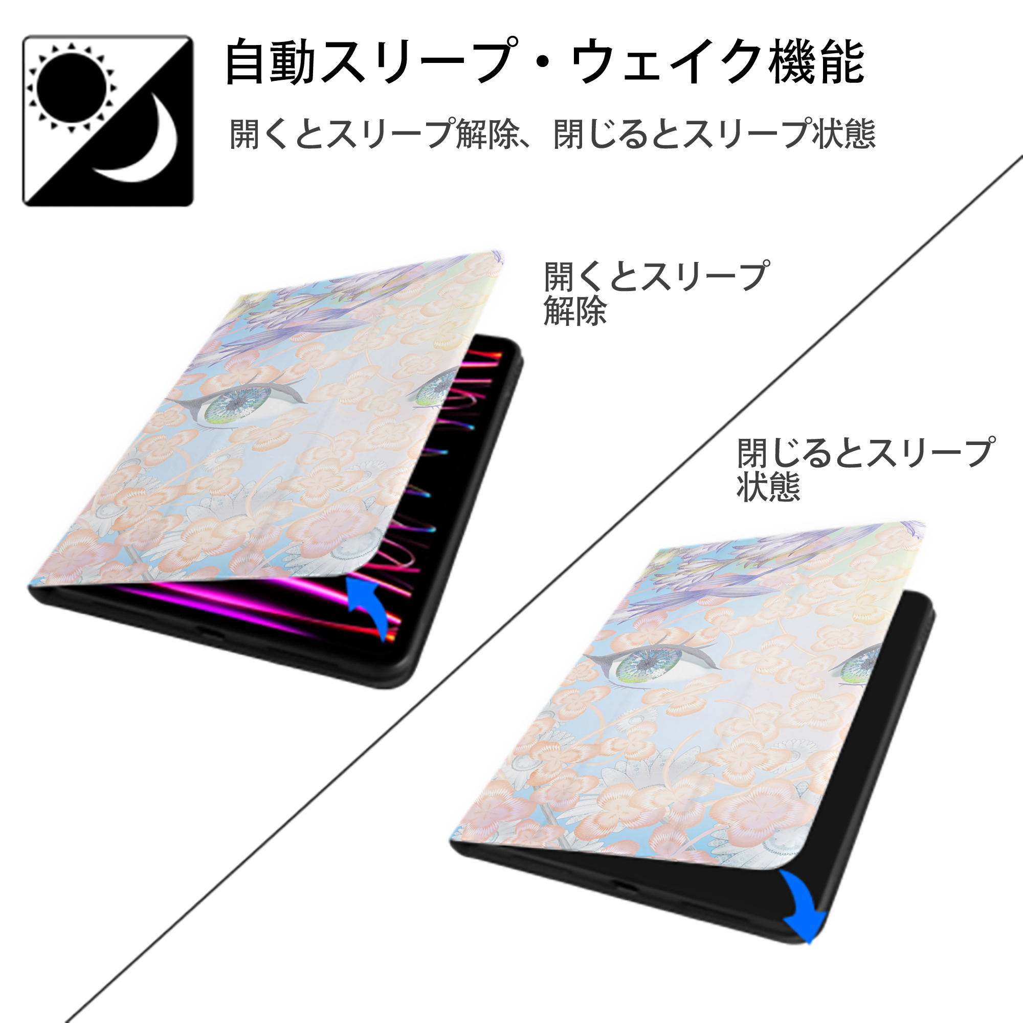 葬送のフリーレン Frieren IPad ケース ブック型 PUレザー TPU 耐衝撃 軽量 薄型 ペン収納なし 全面保護 IPad 各モデル対応