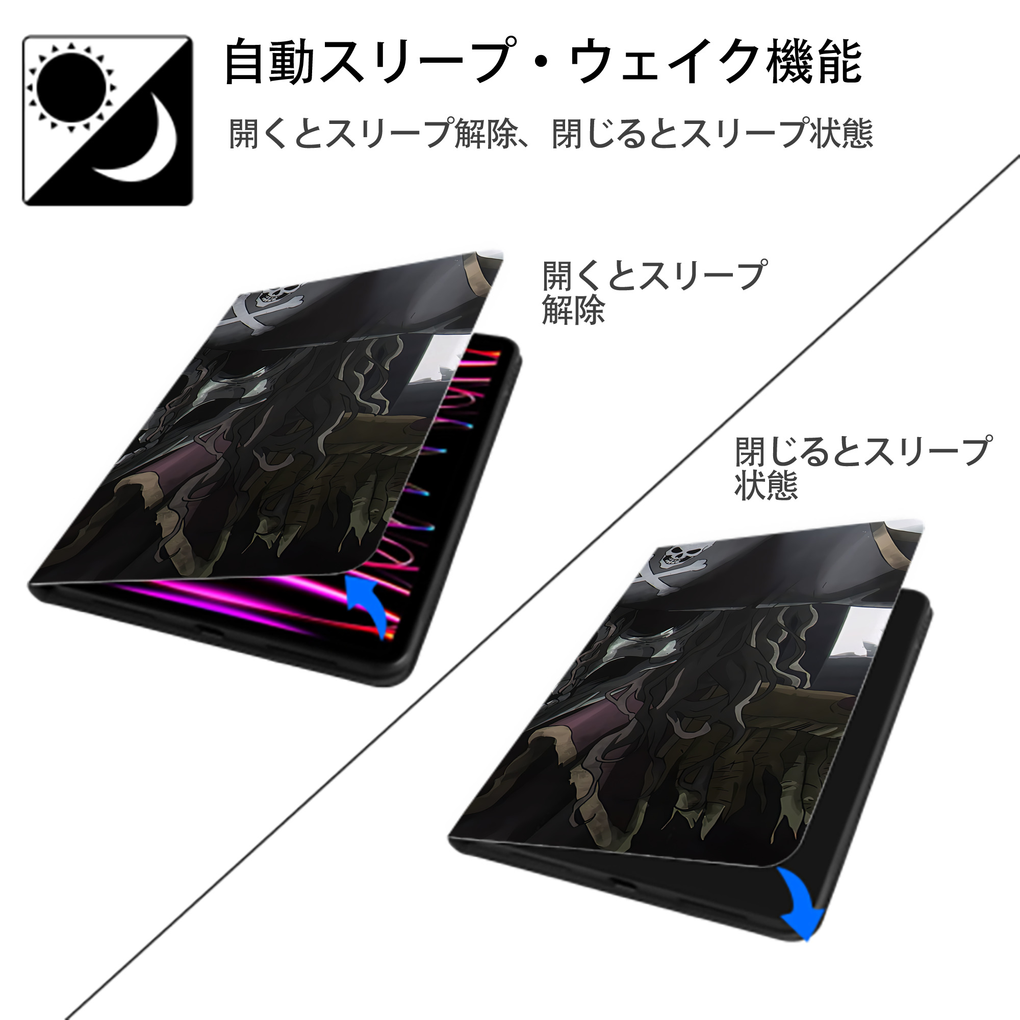 葬送のフリーレン Frieren IPad ケース ブック型 PUレザー TPU 耐衝撃 軽量 薄型 ペン収納なし 全面保護 IPad 各モデル対応