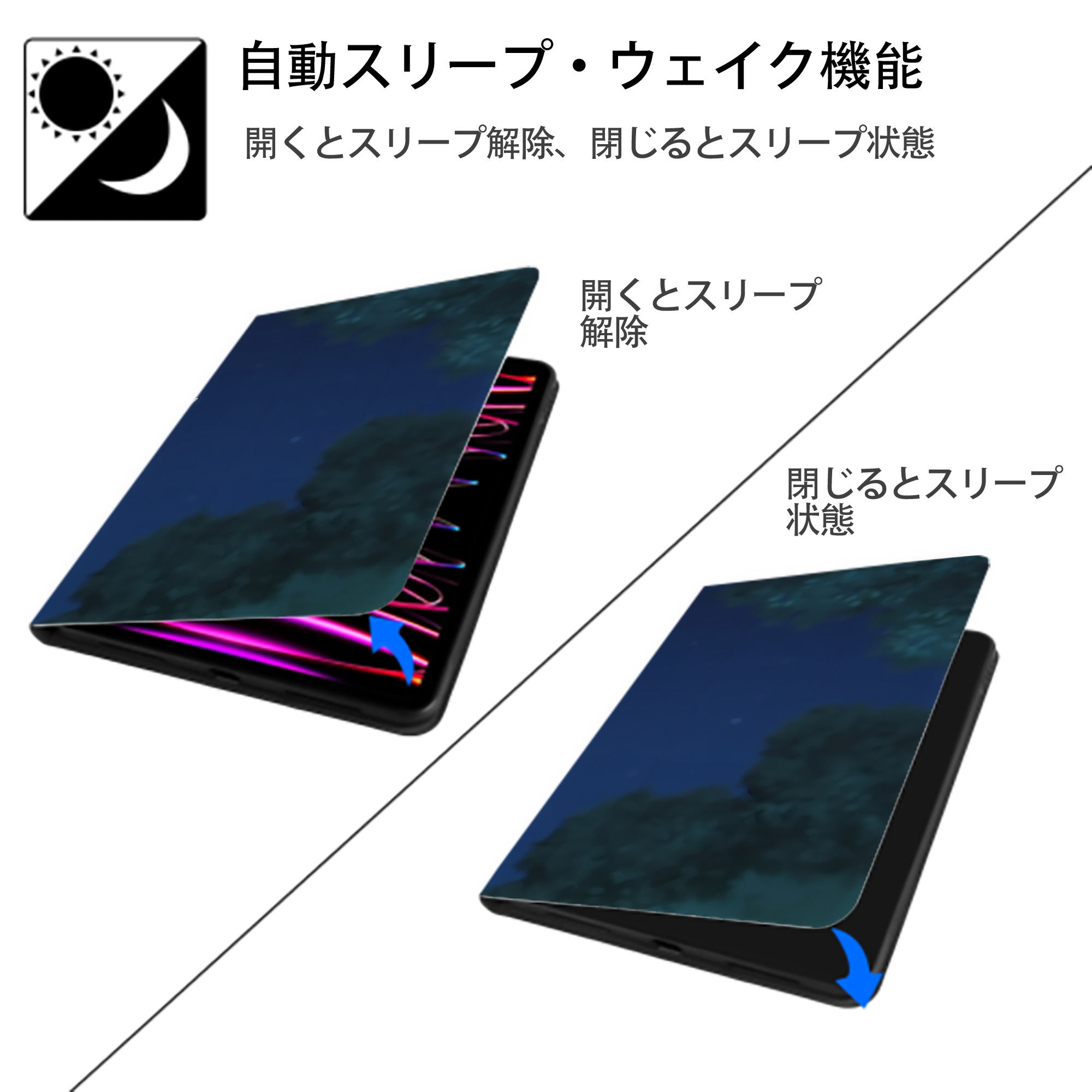 葬送のフリーレン Frieren IPad ケース ブック型 PUレザー TPU 耐衝撃 軽量 薄型 ペン収納なし 全面保護 IPad 各モデル対応