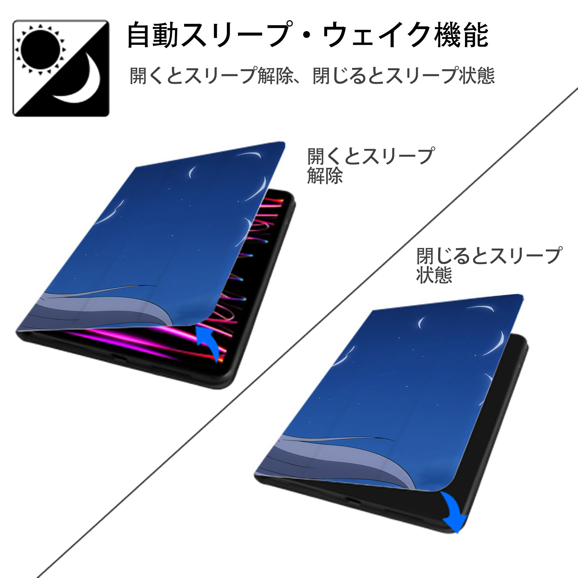 葬送のフリーレン Frieren IPad ケース ブック型 PUレザー TPU 耐衝撃 軽量 薄型 ペン収納なし 全面保護 IPad 各モデル対応