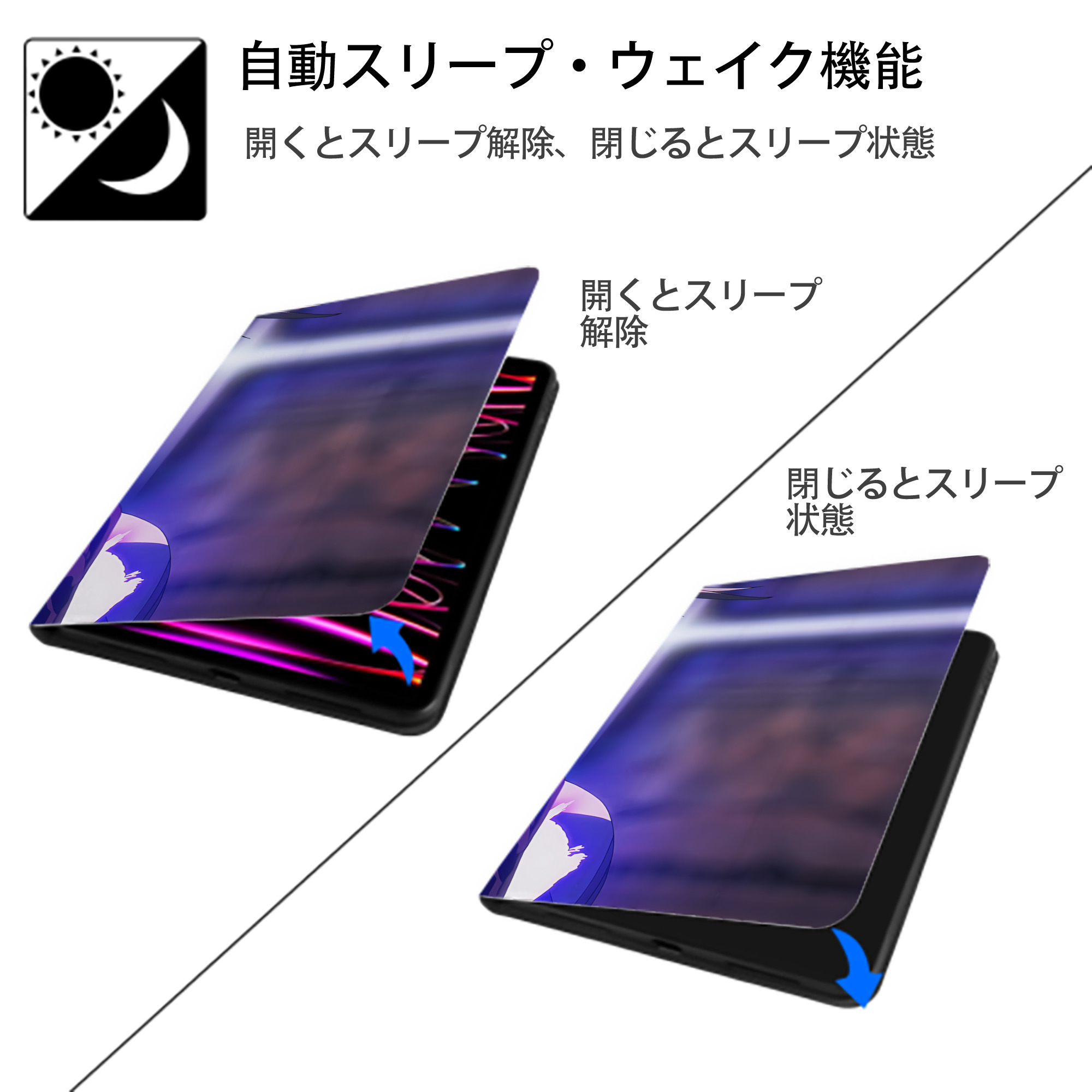 葬送のフリーレン Frieren IPad ケース ブック型 PUレザー TPU 耐衝撃 軽量 薄型 ペン収納なし 全面保護 IPad 各モデル対応