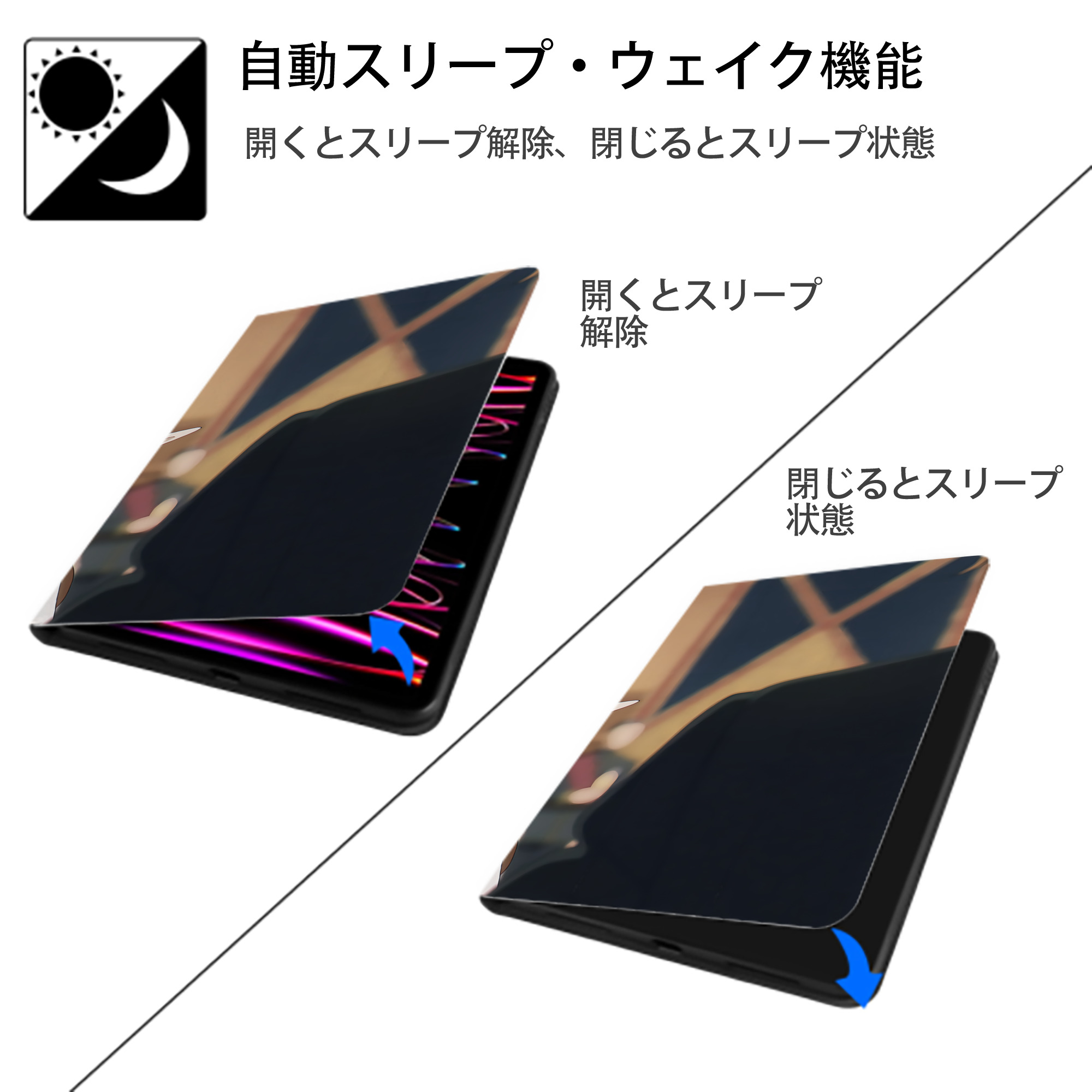 葬送のフリーレン Frieren IPad ケース ブック型 PUレザー TPU 耐衝撃 軽量 薄型 ペン収納なし 全面保護 IPad 各モデル対応