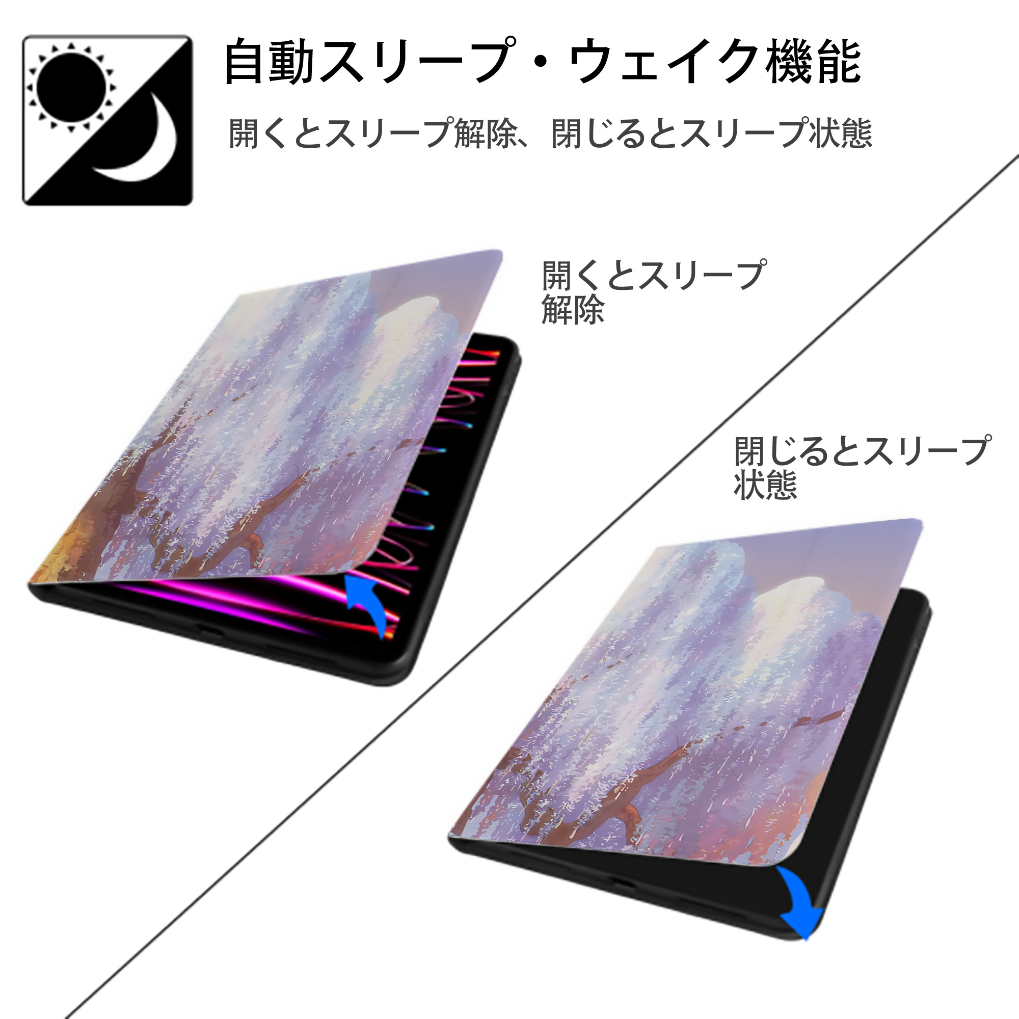 葬送のフリーレン Frieren IPadケース ペンホルダー付き ブックスタイルデザイン