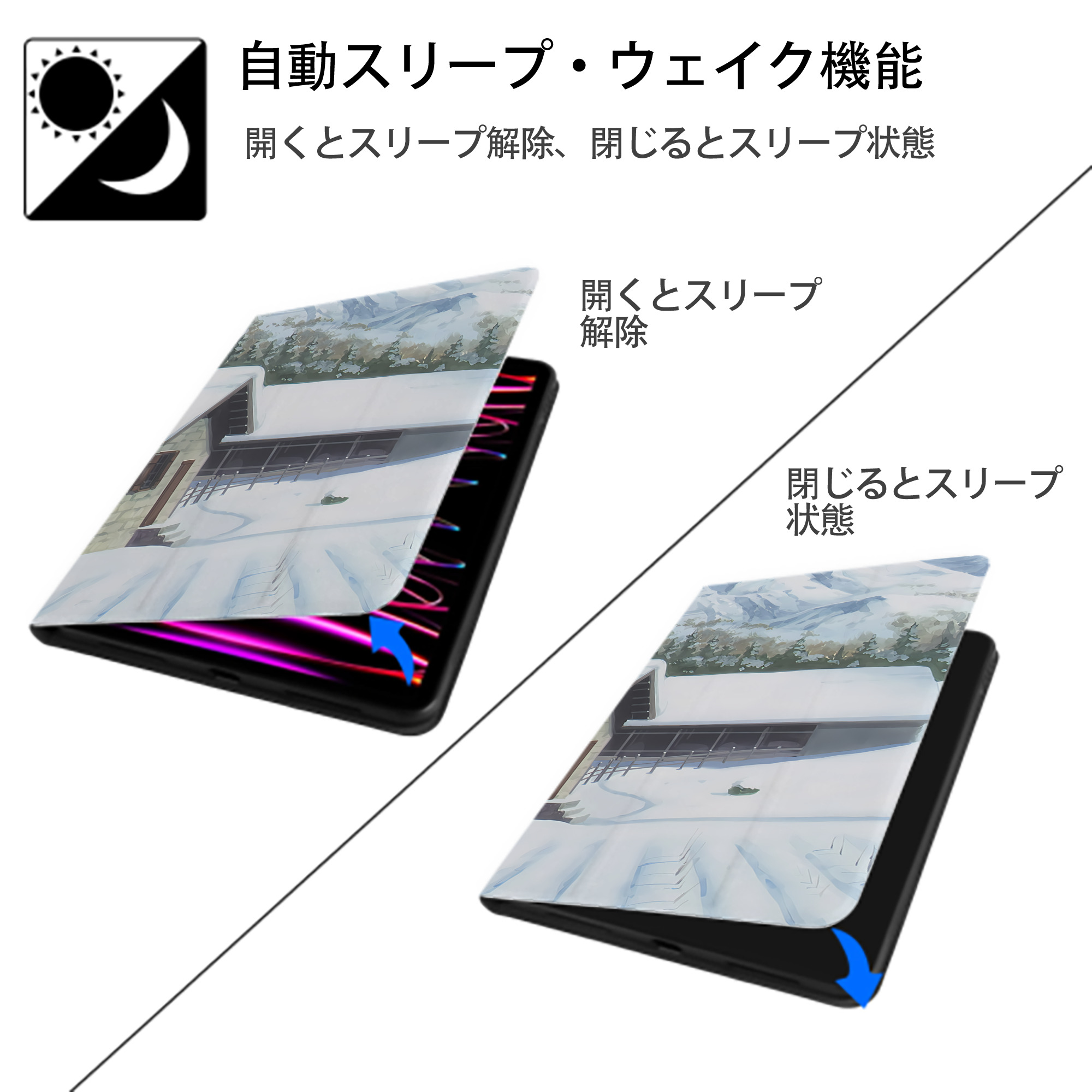 葬送のフリーレン Frieren IPadケース ペンホルダー付き ブックスタイルデザイン