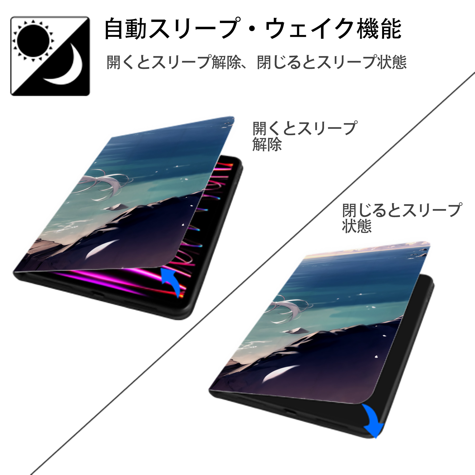 葬送のフリーレン Frieren IPadケース ペンホルダー付き ブックスタイルデザイン