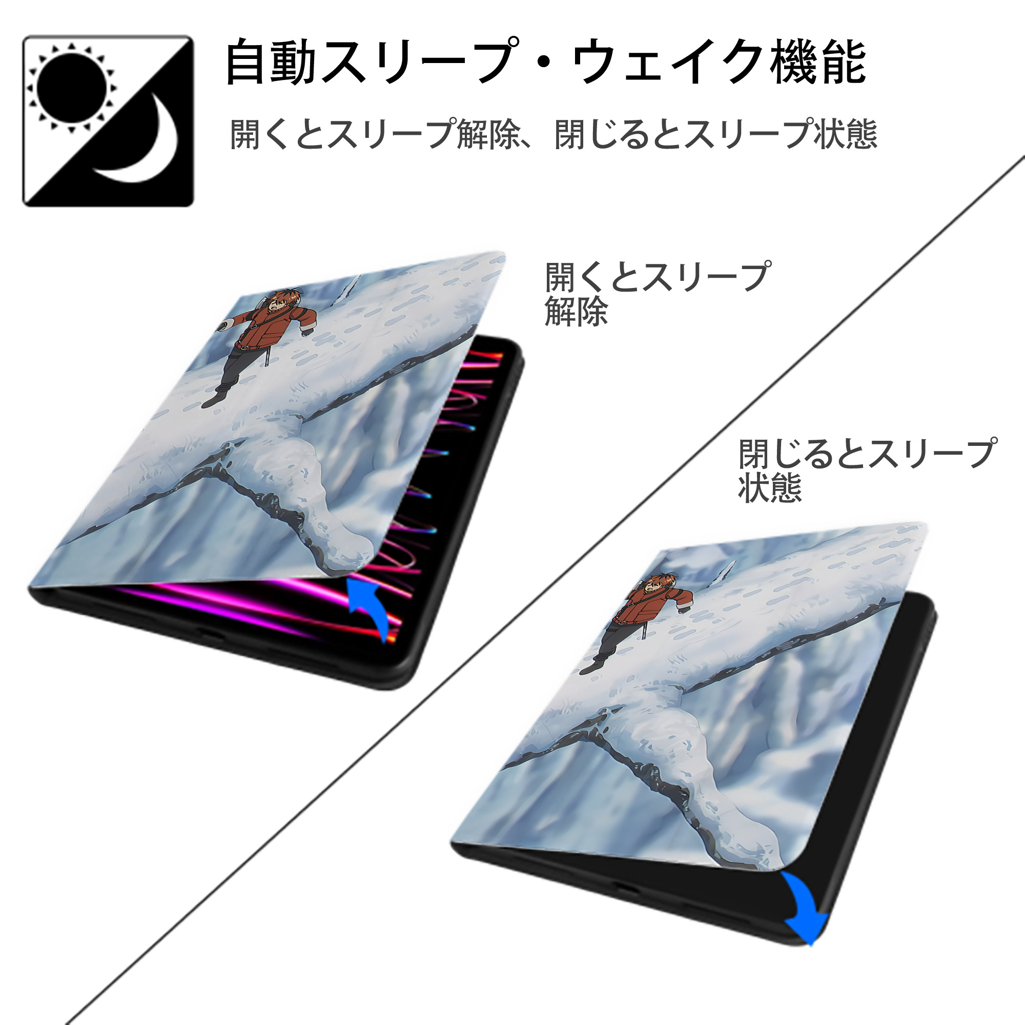 葬送のフリーレン Frieren IPadケース ペンホルダー付き ブックスタイルデザイン