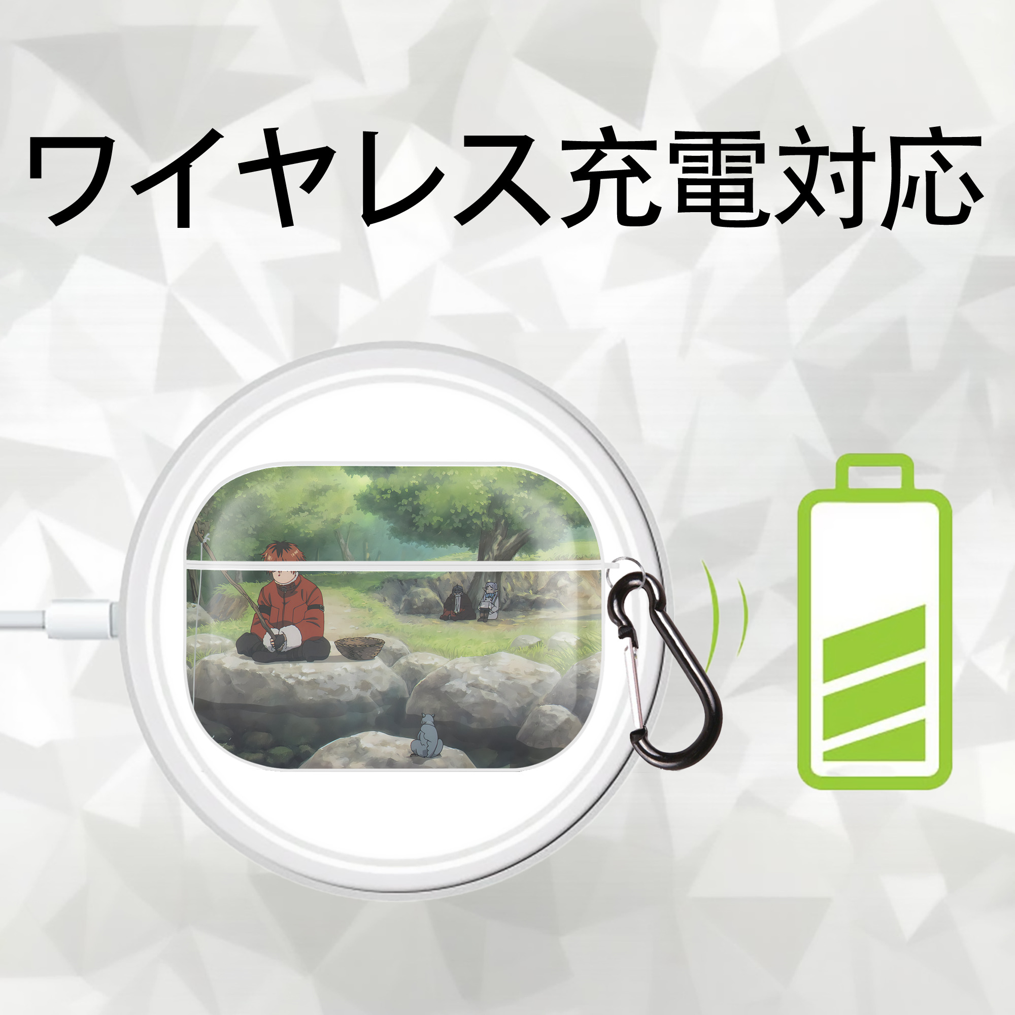 葬送のフリーレン Frieren 【AirPods Pro用】ハードシェル保護ケース 耐衝撃・防指紋・カラビナ付き商品仕様